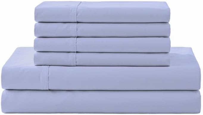 Linen Home 100% Cotton Percale Sheets King Size, White, Deep Pocket, 4 Pieces Set - 1 Flat, 1 Deep Pocket Fitted Sheet and 2 Pillowcases, Crisp Cool and Strong Bed Linen