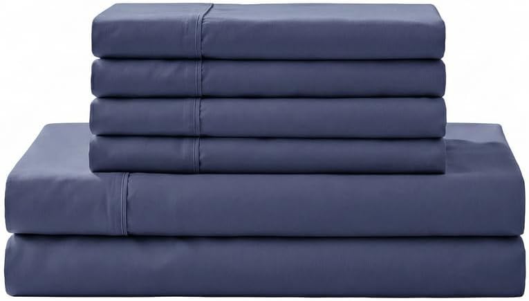 Linen Home 100% Cotton Percale Sheets King Size, White, Deep Pocket, 4 Pieces Set - 1 Flat, 1 Deep Pocket Fitted Sheet and 2 Pillowcases, Crisp Cool and Strong Bed Linen