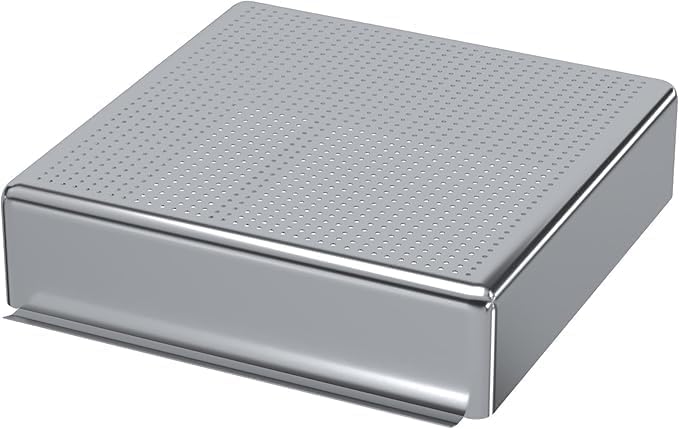 Express KitchQuip Pre-Rinse Basket with Stainless Steel Slides | Premium Quality Stainless Steel Scrap Basket for Commercial Sinks | 19 3/8" x 19 3/8" x 3.5"