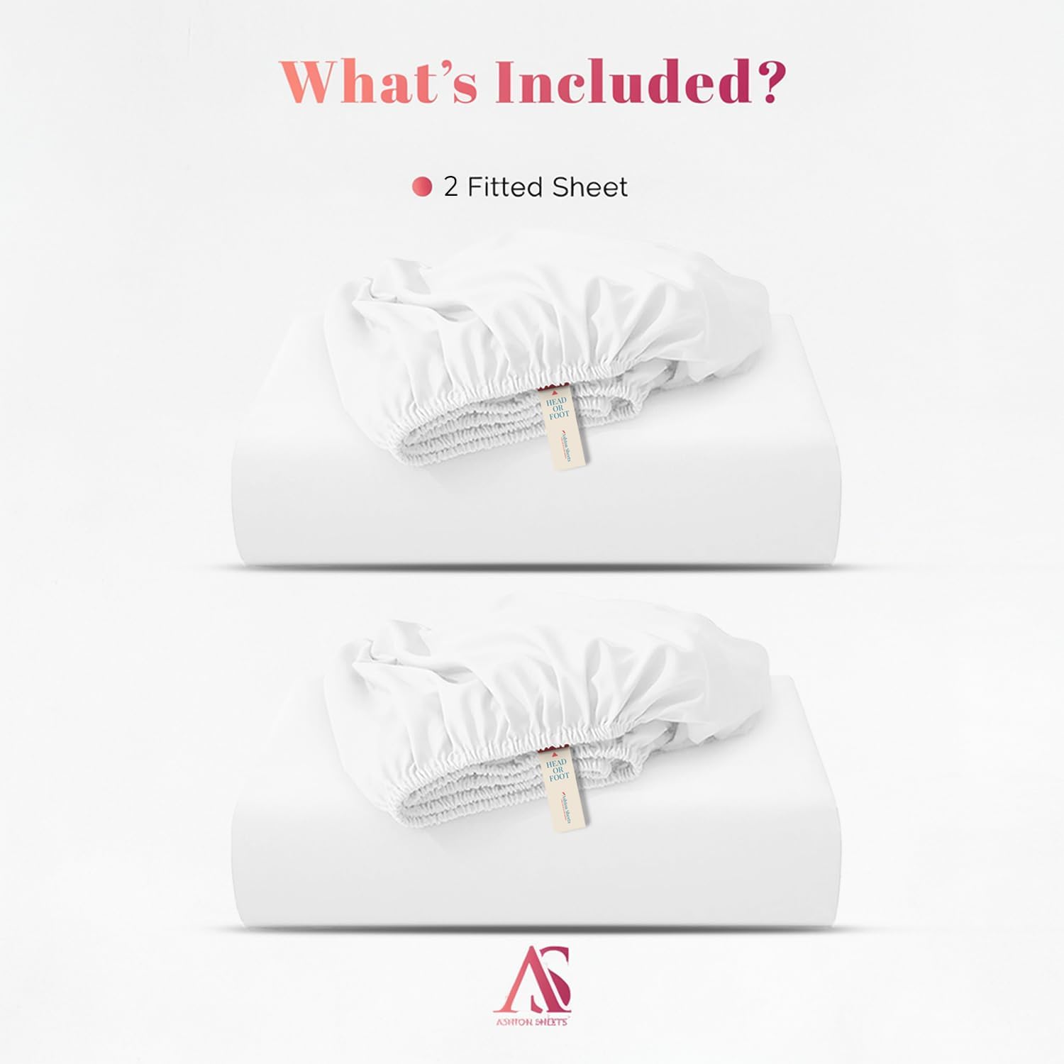 Ashton Sheets Luxury Egyptian Cotton Queen Fitted Sheet Pack of 2-1000-Thread-Count 16" Deep Pocket, Soft, Cooling, Sateen Weave, Extra Long Staple Queen Size - White