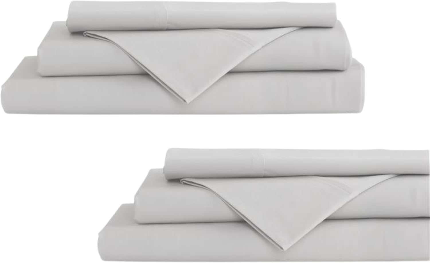 Linen Home 100% Cotton Percale Sheets King Size, White, Deep Pocket, 4 Pieces Set - 1 Flat, 1 Deep Pocket Fitted Sheet and 2 Pillowcases, Crisp Cool and Strong Bed Linen