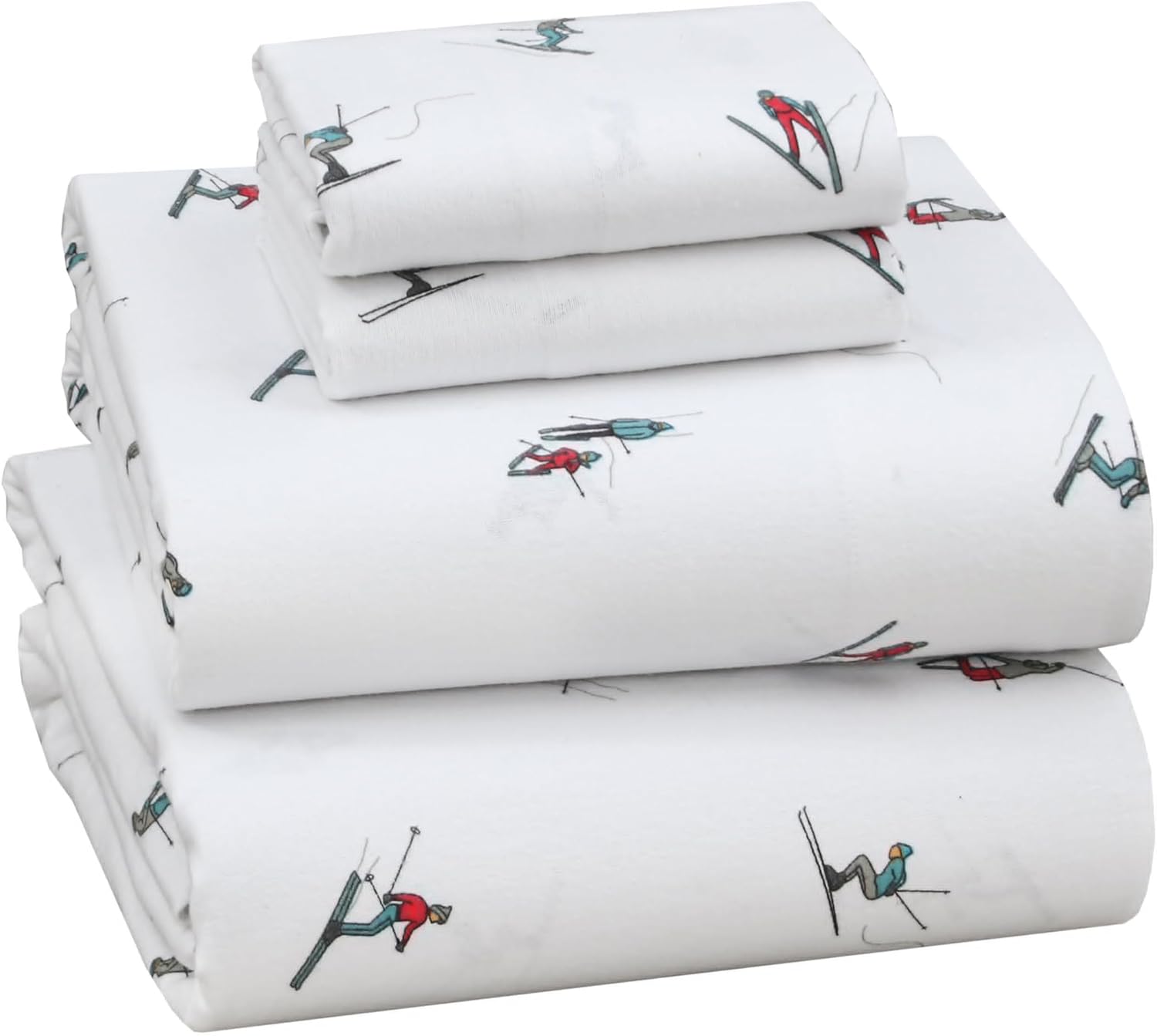 RUVANTI Flannel Sheets King Size - 100% Cotton Double Brushed King Size Sheets Set - Deep Pockets 16 Inches Bed Sheets - All Seasons Breathable & Extra Soft - Warm & Cozy, 4 Piece, DNA Plaid