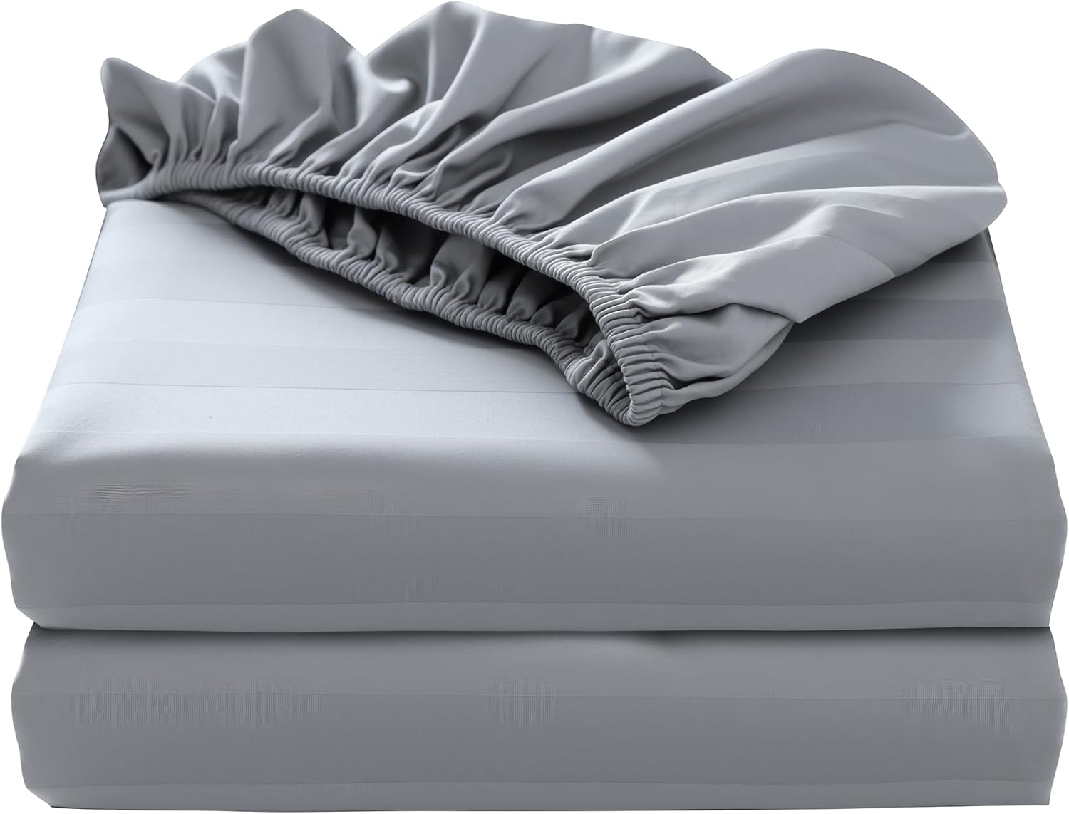 2-Pack Pure Cotton Fitted Sheet Queen Size, 600 Thread Count 16" Deep Pocket Egyptian Cotton Fitted Sheet (2pcs, Queen, White)