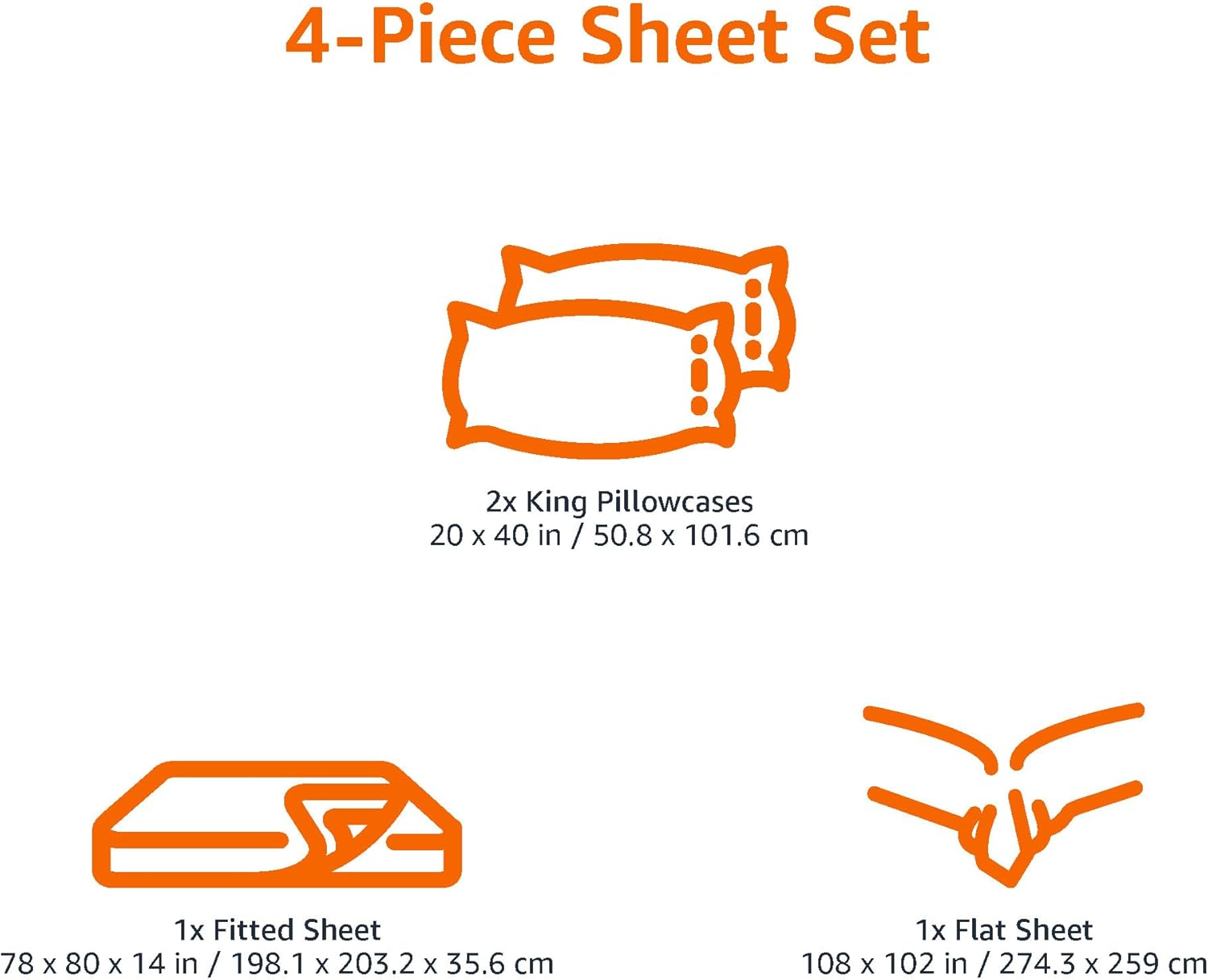 Amazon Basics 4 Piece Bed Sheets Set, 100% Cotton Jersey, Includes Super Soft, Flat and Fitted Sheets, Pillowcase, King, Oatmeal, Solid
