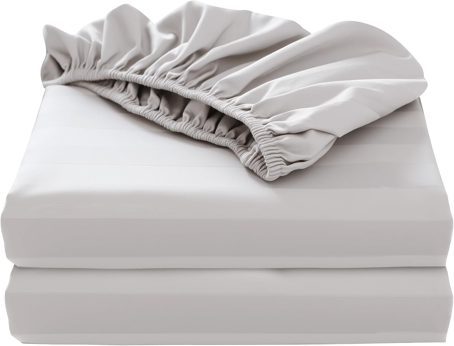 2-Pack Pure Cotton Fitted Sheet Queen Size, 600 Thread Count 16" Deep Pocket Egyptian Cotton Fitted Sheet (2pcs, Queen, White)