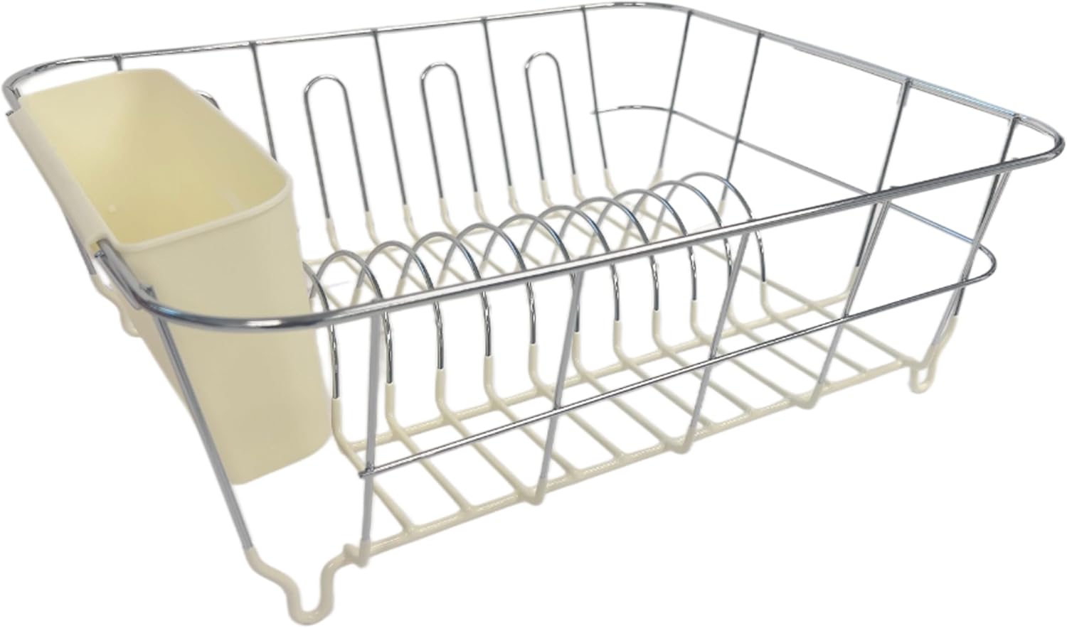 Sweet Home Collection 2 Piece Dish Drying Rack Set Drainer with Utensil Holder Simple Easy to Use Fits in Most Sinks, 14.5" x 13" x 5.25", Black (Pack of 12)