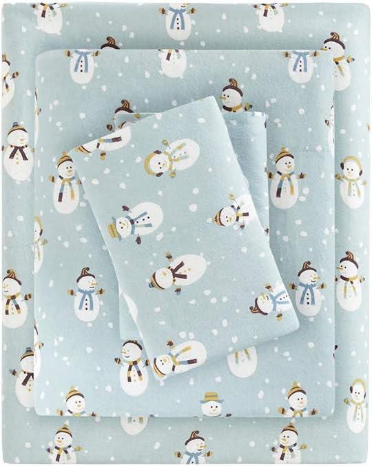 True North by Sleep Philosophy Flannel Sheets Queen Size, Cozy 100% Cotton Flannel Bed Sheets, Ultra Soft Cute Sheet Set, Novelty Print Themed Cold Weather Warm Bedding Set, Grey Dots 4 Piece