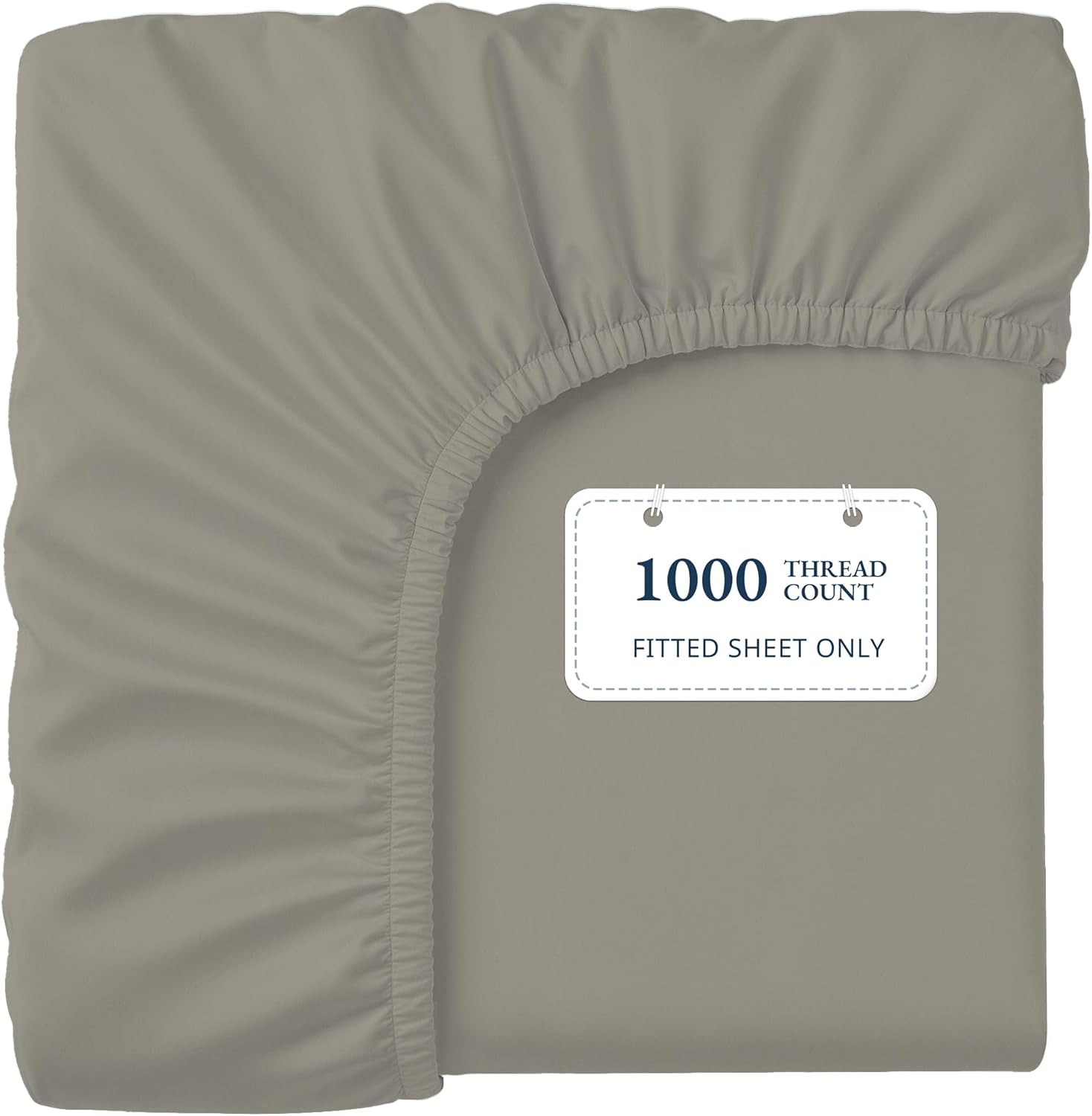 Lane Linen 100% Egyptian Cotton King Size Fitted Sheet Only (79"x81" + 16") - Elegant Sateen Weave, Ultra Soft, Breathable, Highly Durable, Deep Pockets Upto 17" - Charcoal
