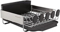 KitchenAid Compact, Space Saving Rust Resistant Dish Rack, with Angled Self Draining Drain Board and Removable Flatware Caddy, 16.06-Inch, Gray