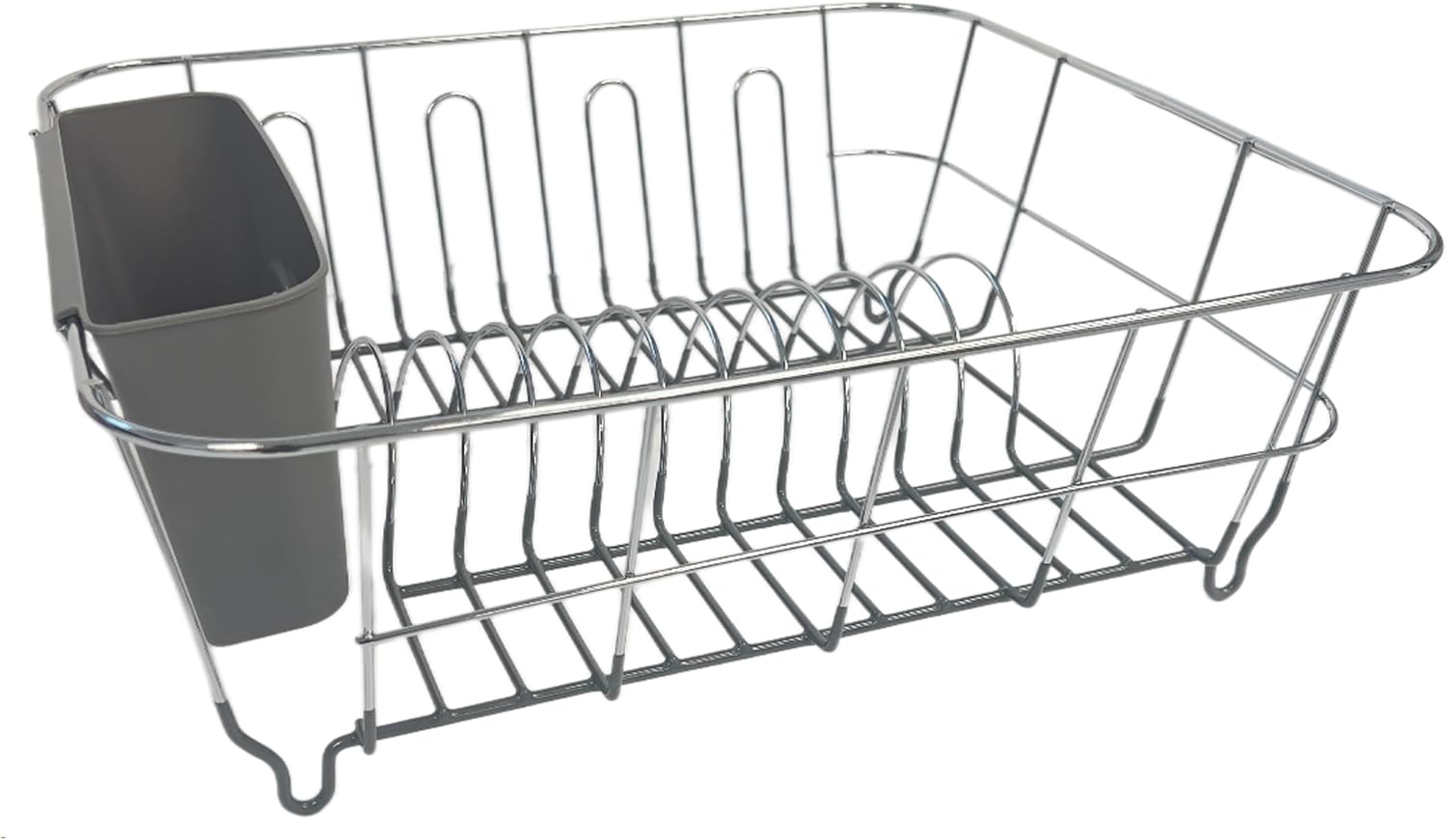 Sweet Home Collection 2 Piece Dish Drying Rack Set Drainer with Utensil Holder Simple Easy to Use Fits in Most Sinks, 14.5" x 13" x 5.25", Black (Pack of 12)
