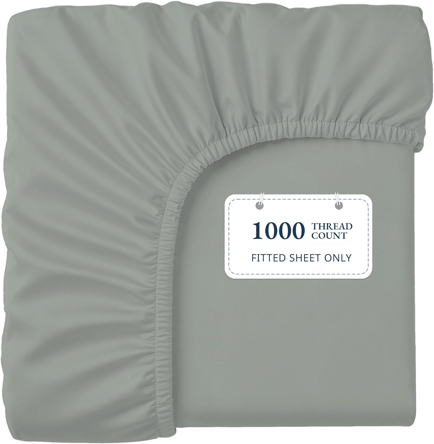 Lane Linen 100% Egyptian Cotton King Size Fitted Sheet Only (79"x81" + 16") - Elegant Sateen Weave, Ultra Soft, Breathable, Highly Durable, Deep Pockets Upto 17" - Charcoal