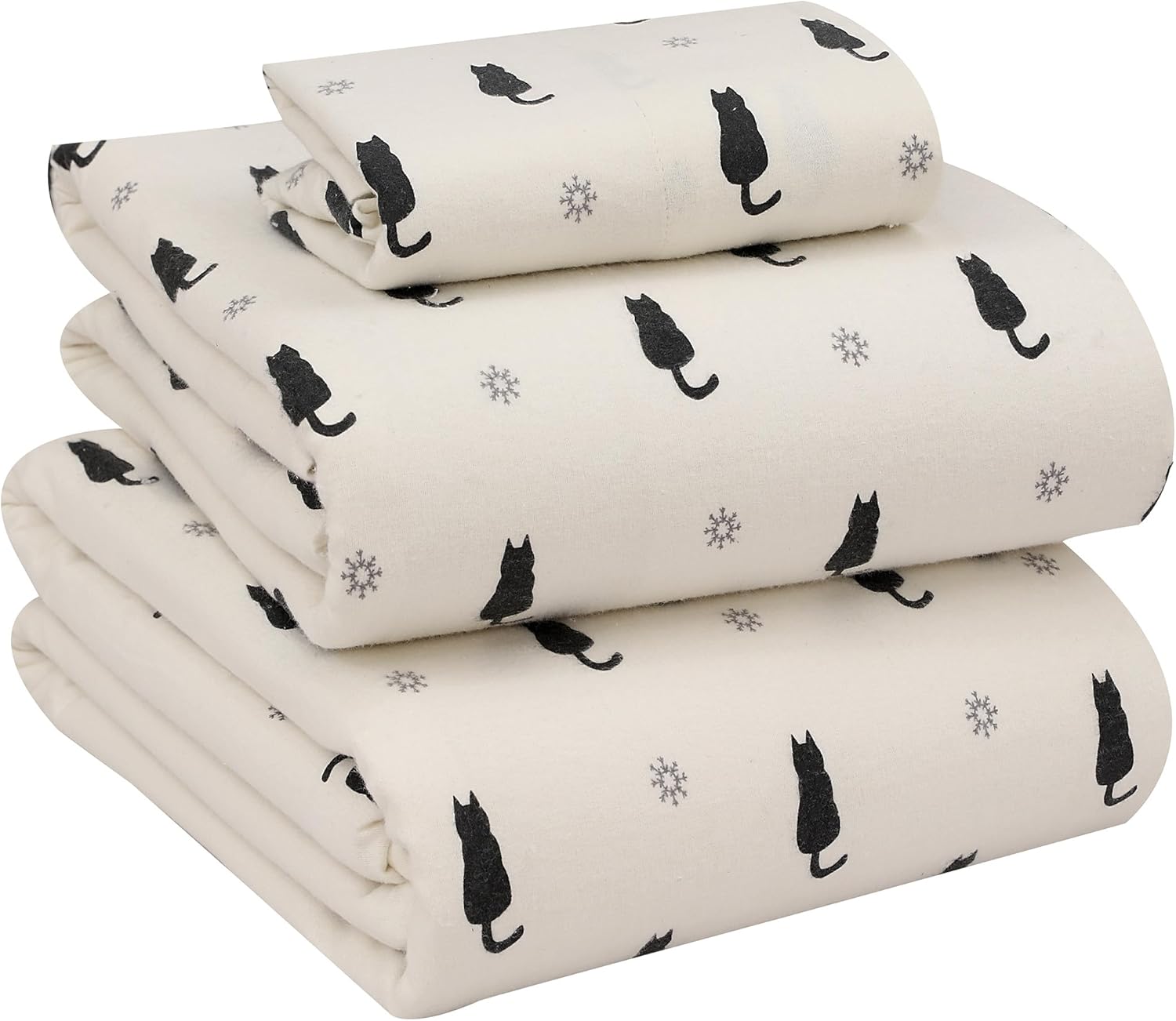 RUVANTI Flannel Sheets King Size - 100% Cotton Double Brushed King Size Sheets Set - Deep Pockets 16 Inches Bed Sheets - All Seasons Breathable & Extra Soft - Warm & Cozy, 4 Piece, DNA Plaid