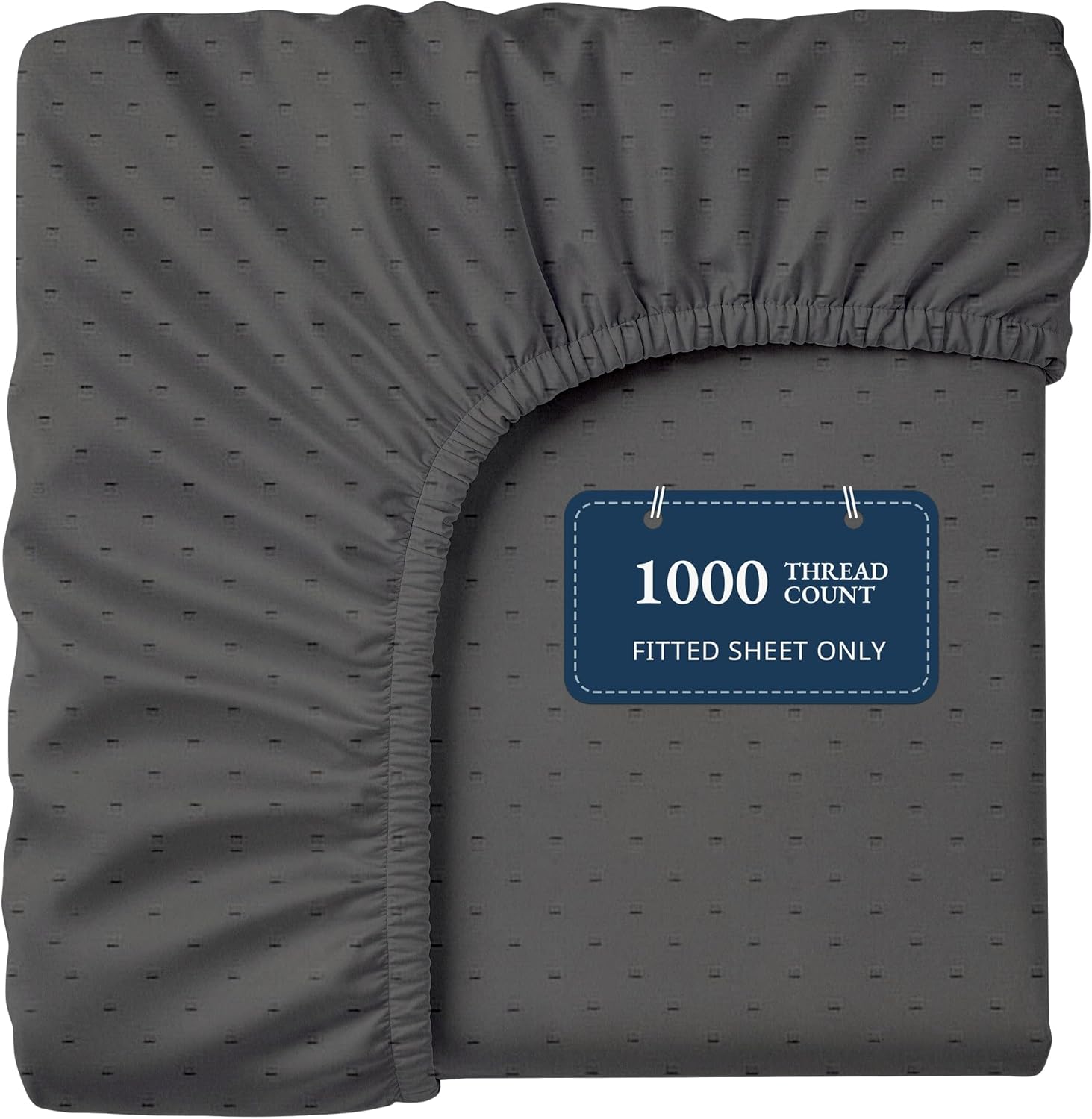 Lane Linen 100% Egyptian Cotton King Size Fitted Sheet Only (79"x81" + 16") - Elegant Sateen Weave, Ultra Soft, Breathable, Highly Durable, Deep Pockets Upto 17" - Charcoal