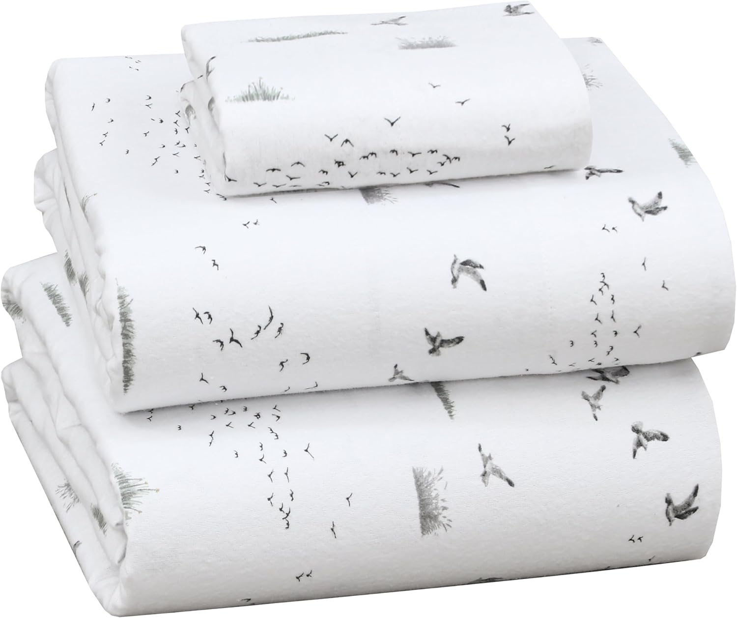 RUVANTI Flannel Sheets King Size - 100% Cotton Double Brushed King Size Sheets Set - Deep Pockets 16 Inches Bed Sheets - All Seasons Breathable & Extra Soft - Warm & Cozy, 4 Piece, DNA Plaid