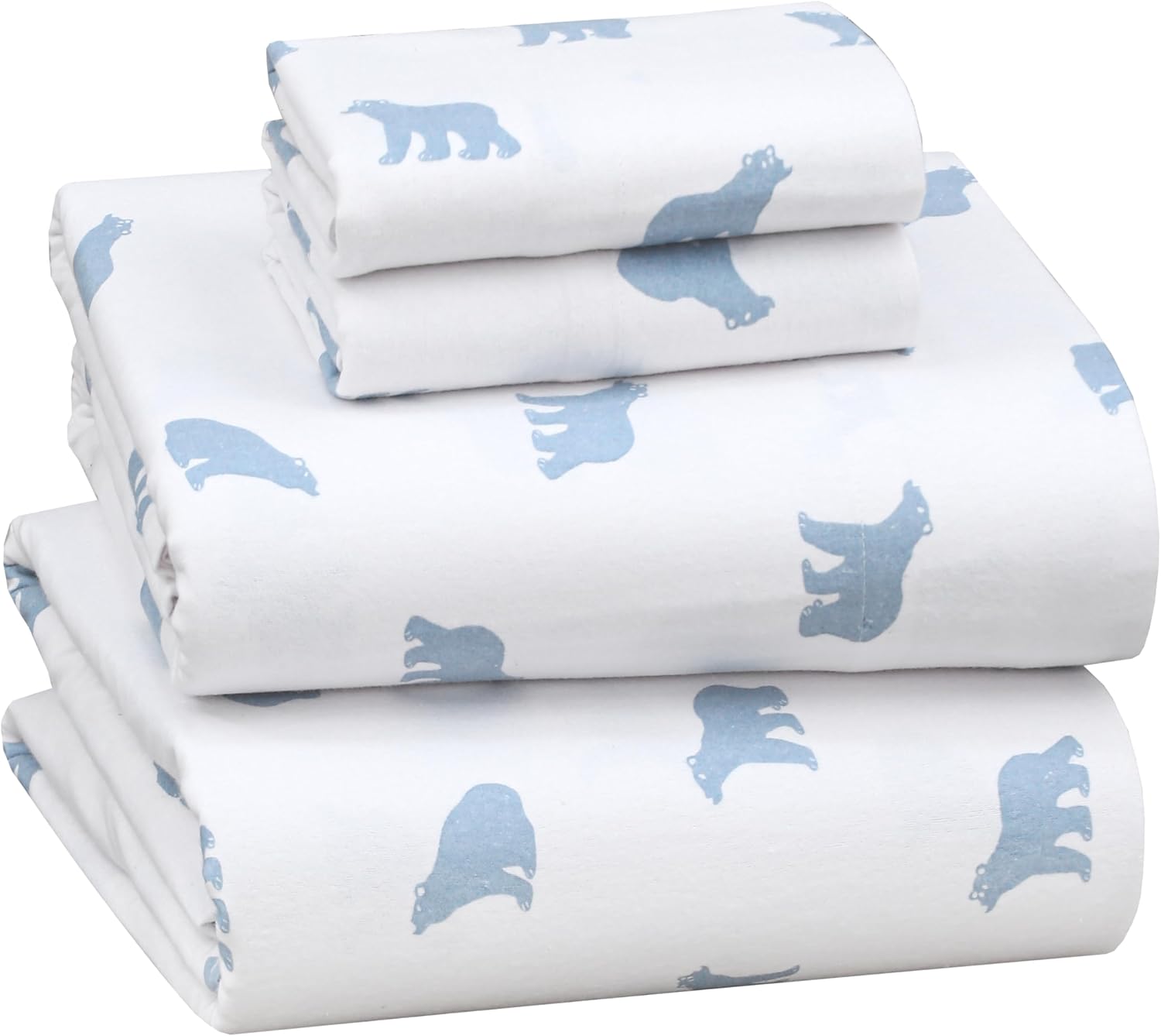 RUVANTI Flannel Sheets King Size - 100% Cotton Double Brushed King Size Sheets Set - Deep Pockets 16 Inches Bed Sheets - All Seasons Breathable & Extra Soft - Warm & Cozy, 4 Piece, DNA Plaid