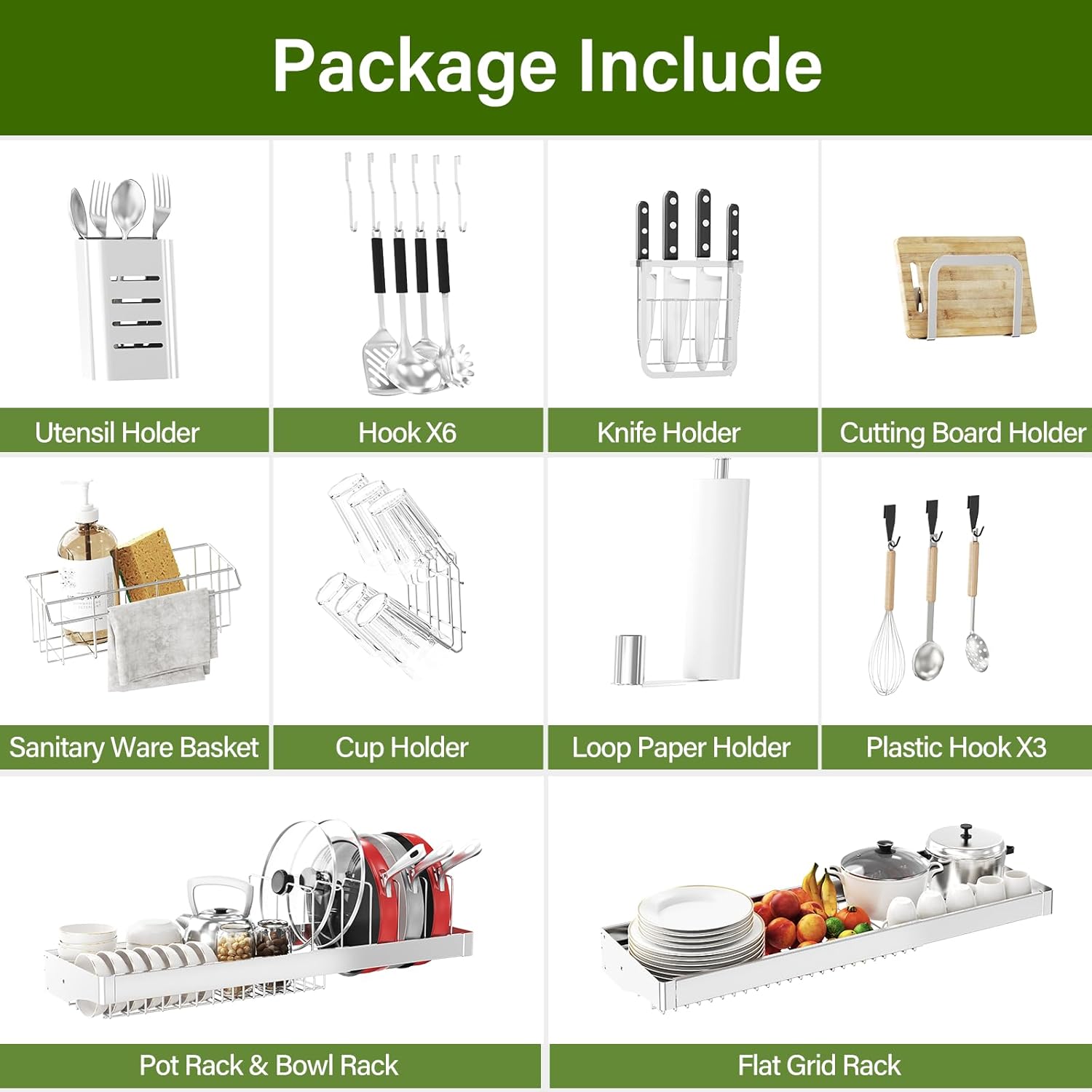 Over The Sink Dish Drainer Drying Rack 3 Tier, Full Stainless Steel Dish Drying Rack Adjustable Length 20.9''-37.4'' , Kitchen Sink Shelf, Organized Space-Saving Dish Rack with Pots and Pans Rack