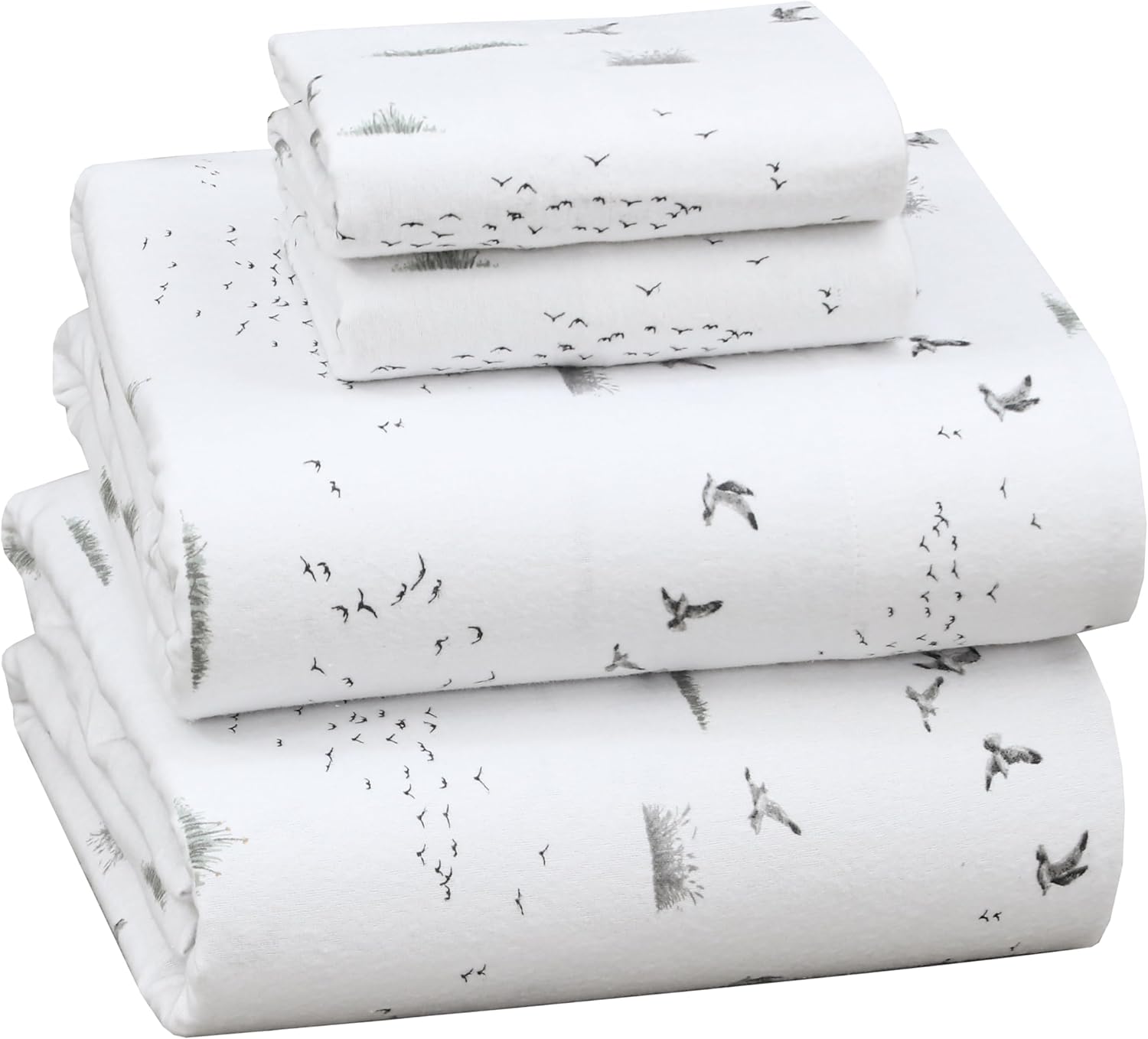 RUVANTI Flannel Sheets King Size - 100% Cotton Double Brushed King Size Sheets Set - Deep Pockets 16 Inches Bed Sheets - All Seasons Breathable & Extra Soft - Warm & Cozy, 4 Piece, DNA Plaid