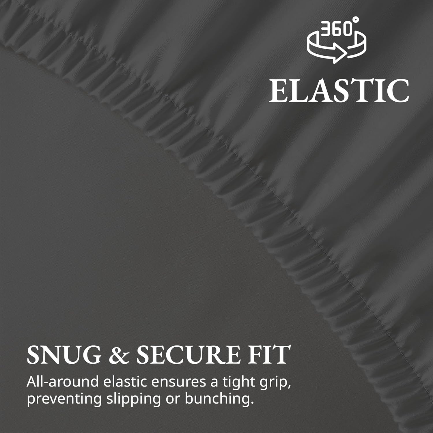 Lane Linen 100% Egyptian Cotton King Size Fitted Sheet Only (79"x81" + 16") - Elegant Sateen Weave, Ultra Soft, Breathable, Highly Durable, Deep Pockets Upto 17" - Charcoal