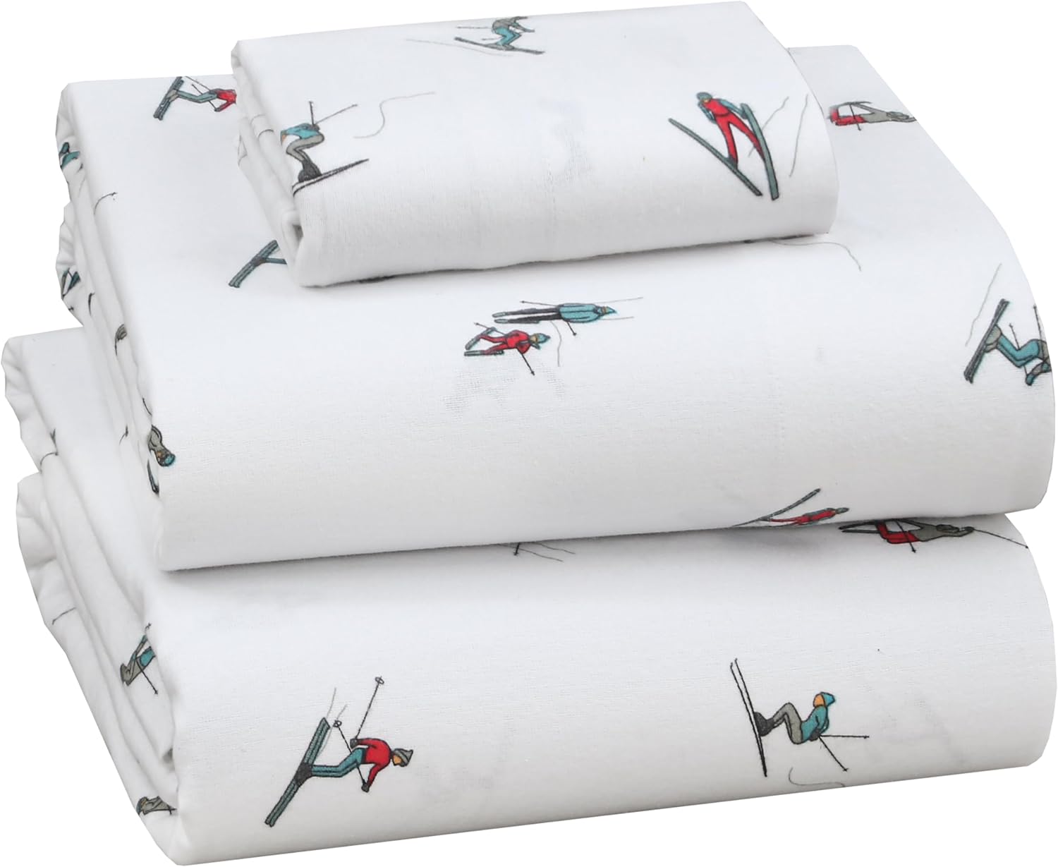 RUVANTI Flannel Sheets King Size - 100% Cotton Double Brushed King Size Sheets Set - Deep Pockets 16 Inches Bed Sheets - All Seasons Breathable & Extra Soft - Warm & Cozy, 4 Piece, DNA Plaid