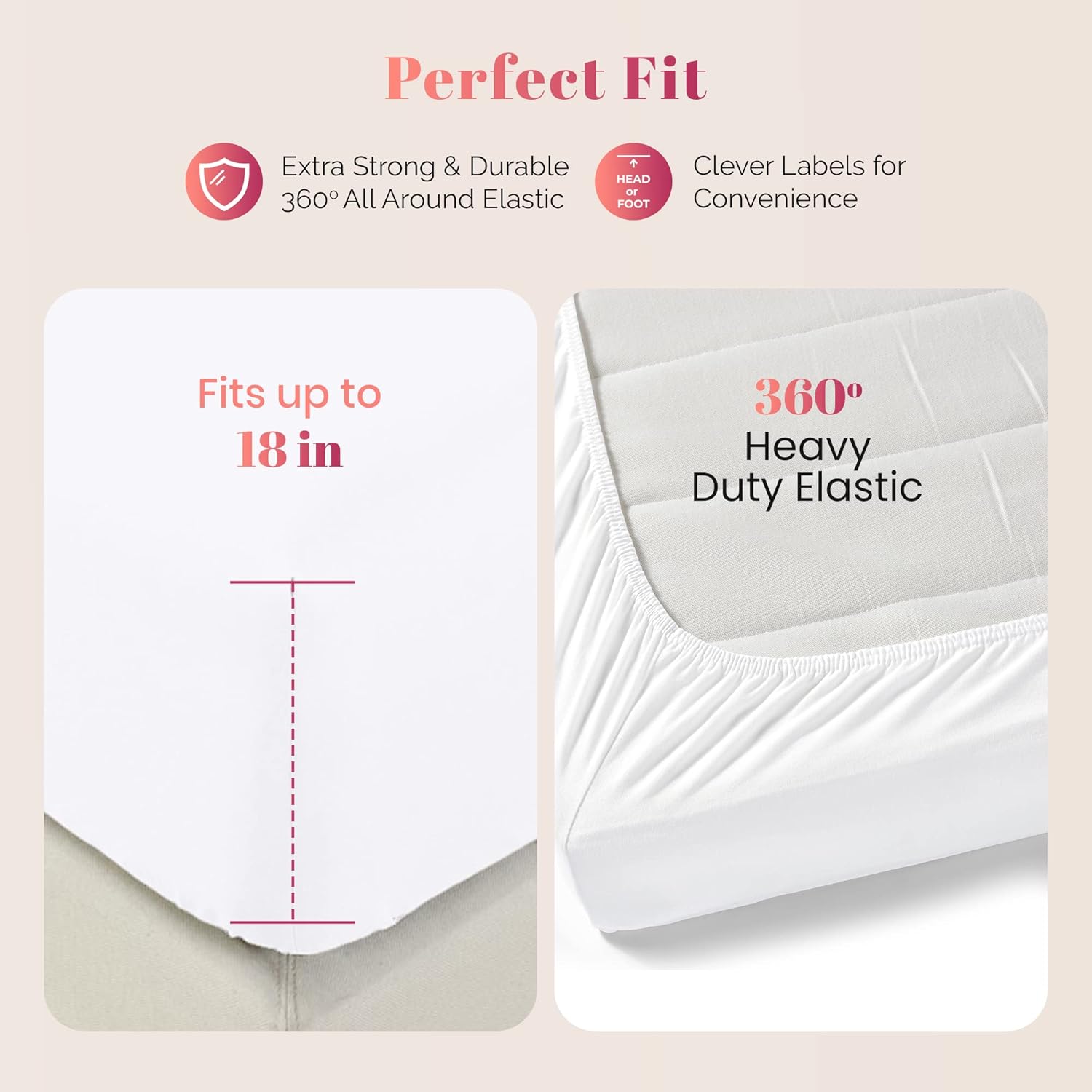 Ashton Sheets Luxury Egyptian Cotton Queen Fitted Sheet Pack of 2-1000-Thread-Count 16" Deep Pocket, Soft, Cooling, Sateen Weave, Extra Long Staple Queen Size - White