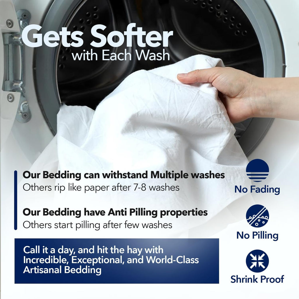 TEXAS LINEN CO. 100% Egyptian Cotton King Fitted Sheet Pack of 2 - Luxury High Thread Count Deep Pocket King Size Fitted Sheet Only (White), Soft, Cooling, Sateen Weave Hotel Quality Bottom Sheets