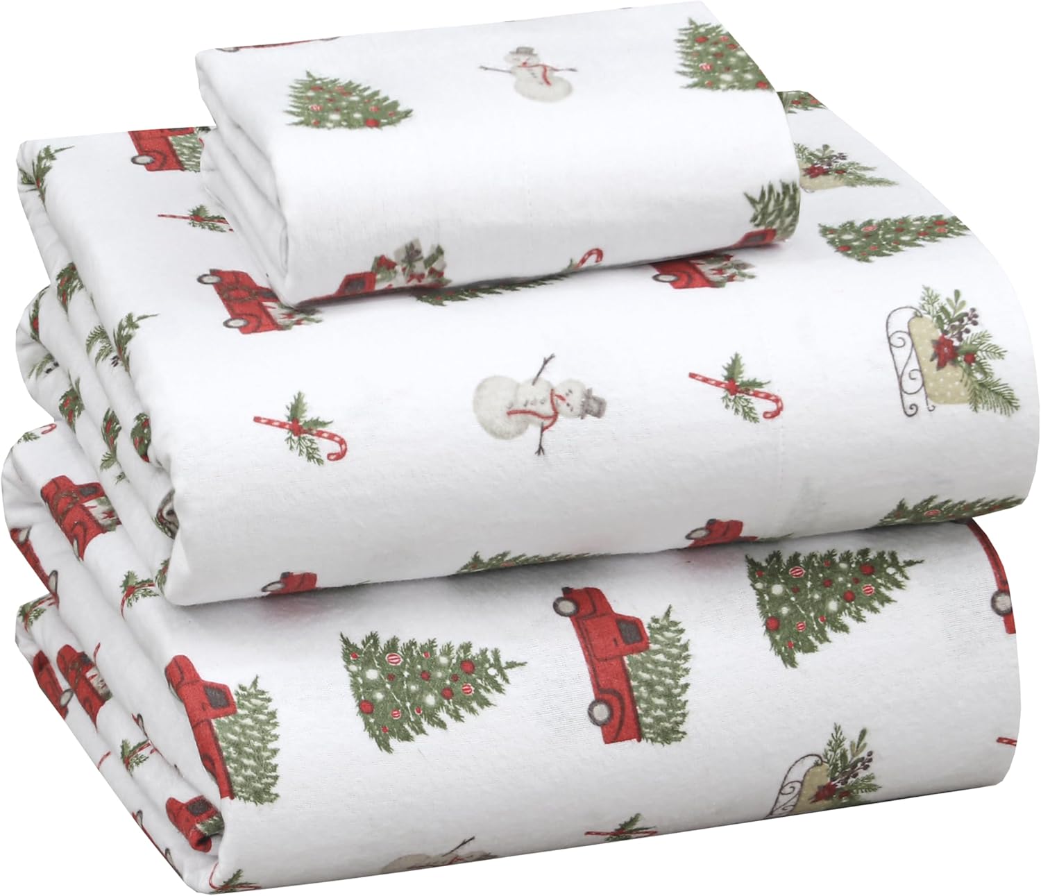 RUVANTI Flannel Sheets King Size - 100% Cotton Double Brushed King Size Sheets Set - Deep Pockets 16 Inches Bed Sheets - All Seasons Breathable & Extra Soft - Warm & Cozy, 4 Piece, DNA Plaid