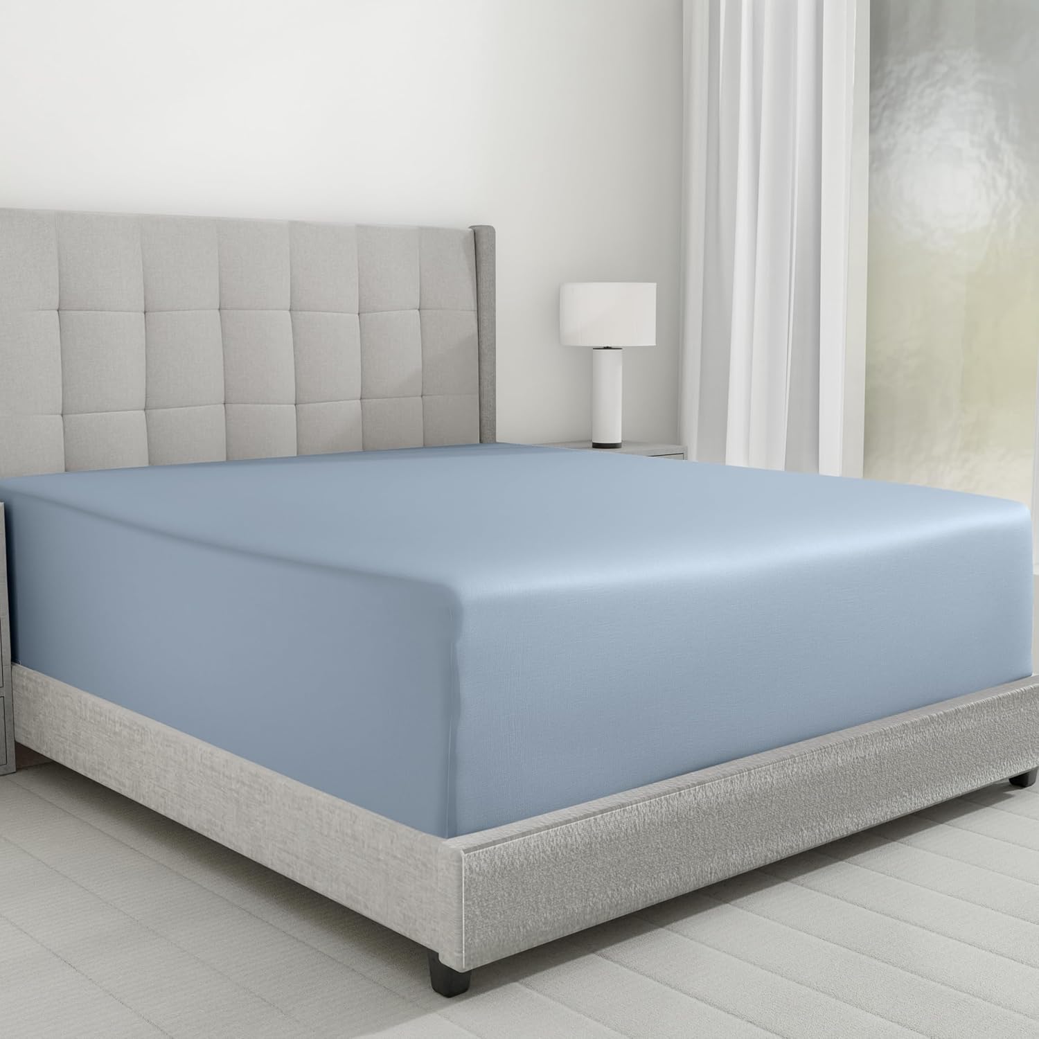 California Design Den Luxurious King Size Fitted Sheet Only - 100% Cotton, 600 Thread Count Sateen, Soft Deep Pocket Bottom Fitted Sheet, Premium-Feel Bedding, Featuring Foot Side Indicator - White