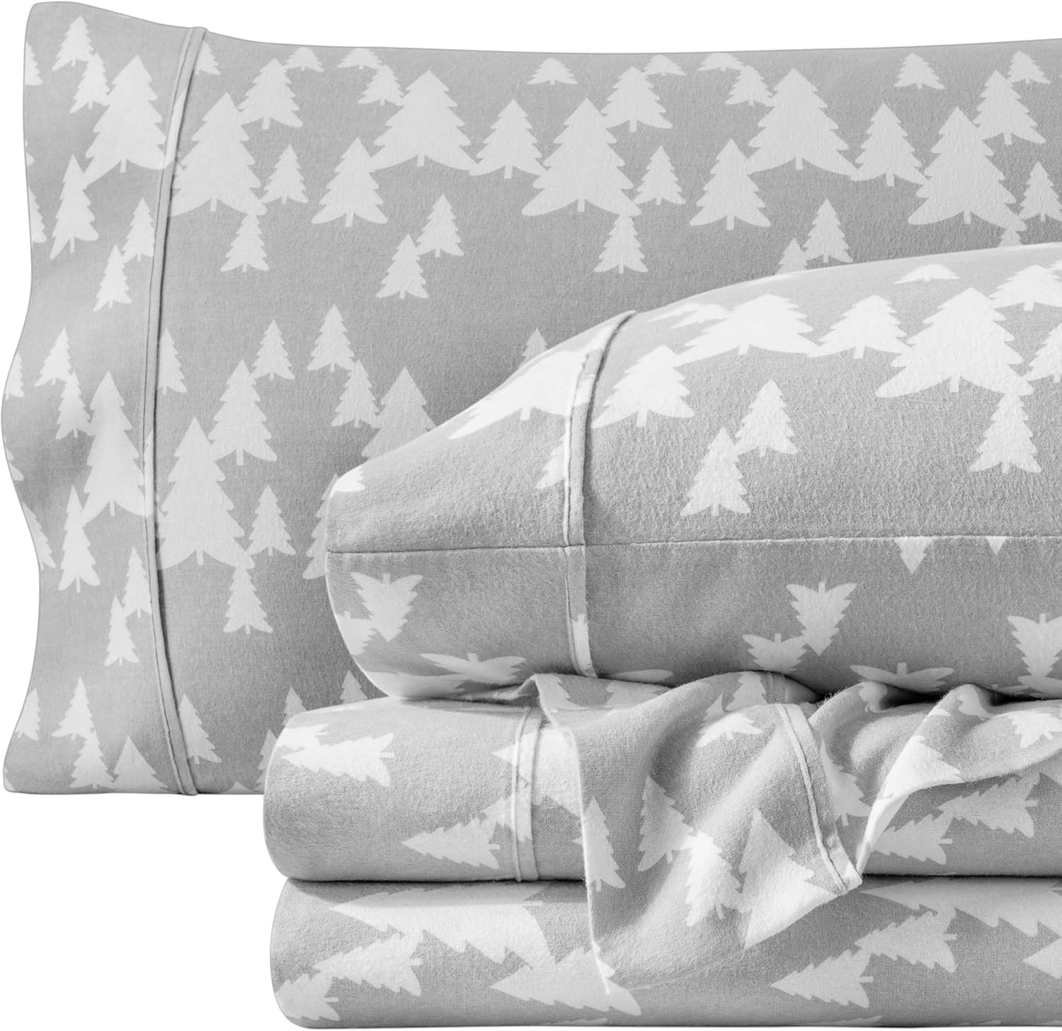 Bare Home Flannel Sheet Set Prints, 100% Cotton, Velvety Soft Heavyweight - Double Brushed Flannel for Extra Softness & Comfort - Deep Pocket - Bed Sheets (Queen, Tartan Plaid)