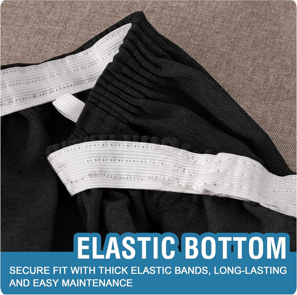 H.VERSAILTEX Water Resistant Woven Linen Look Couch Cushion Covers Sofa Cushion Covers for 3 Cushion Couch Individual Seat Cushion Covers Cushion Protector Slipcovers (3 Pack,Heather Black)