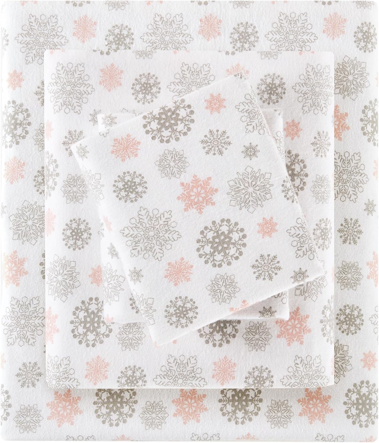 True North by Sleep Philosophy Flannel Sheets Queen Size, Cozy 100% Cotton Flannel Bed Sheets, Ultra Soft Cute Sheet Set, Novelty Print Themed Cold Weather Warm Bedding Set, Grey Dots 4 Piece