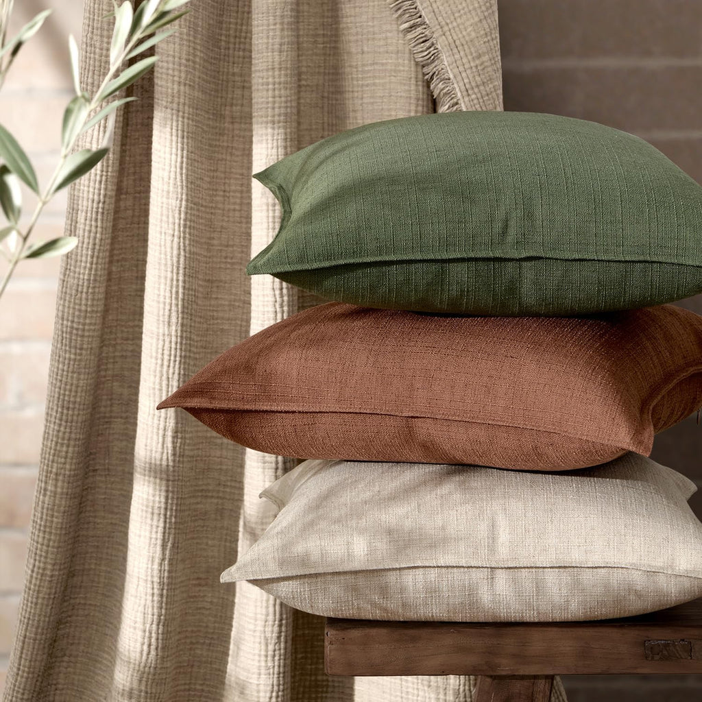 MIULEE Euro Sham Pillow Covers for Bed 26x26, 2 Pack Natural Linen Thick & Textured Decorative Throw Pillow Covers, Neutral Cushion Cases, Modern Farmhouse Home Decor, No Filling