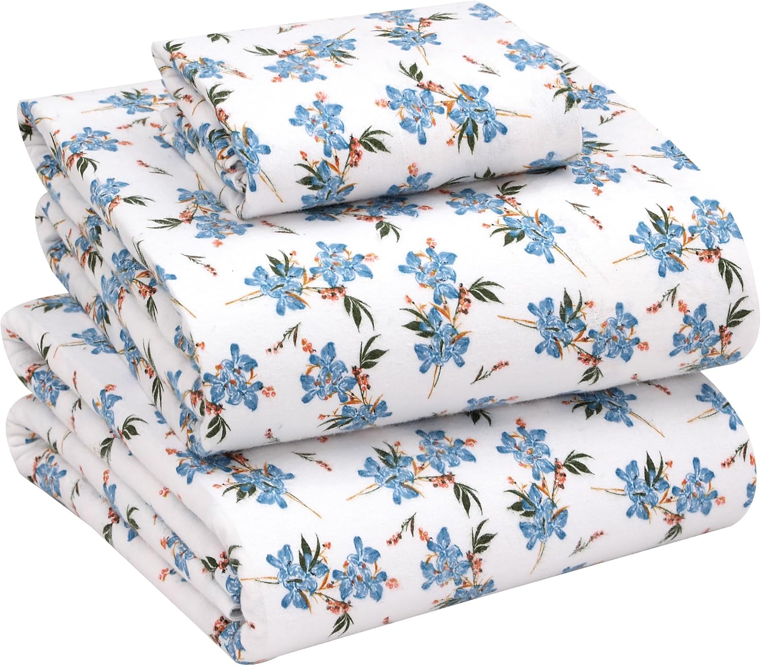 RUVANTI Flannel Sheets King Size - 100% Cotton Double Brushed King Size Sheets Set - Deep Pockets 16 Inches Bed Sheets - All Seasons Breathable & Extra Soft - Warm & Cozy, 4 Piece, DNA Plaid