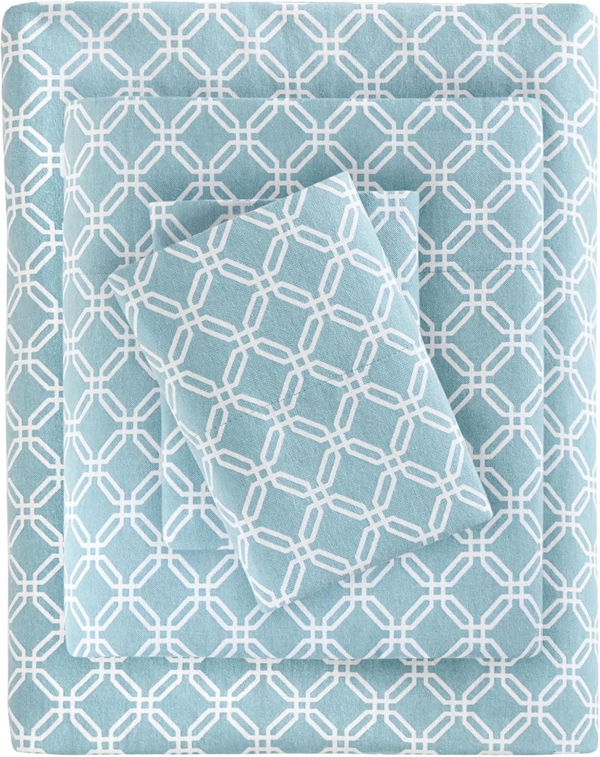 True North by Sleep Philosophy Flannel Sheets Queen Size, Cozy 100% Cotton Flannel Bed Sheets, Ultra Soft Cute Sheet Set, Novelty Print Themed Cold Weather Warm Bedding Set,Multi Leaves 4 Piece