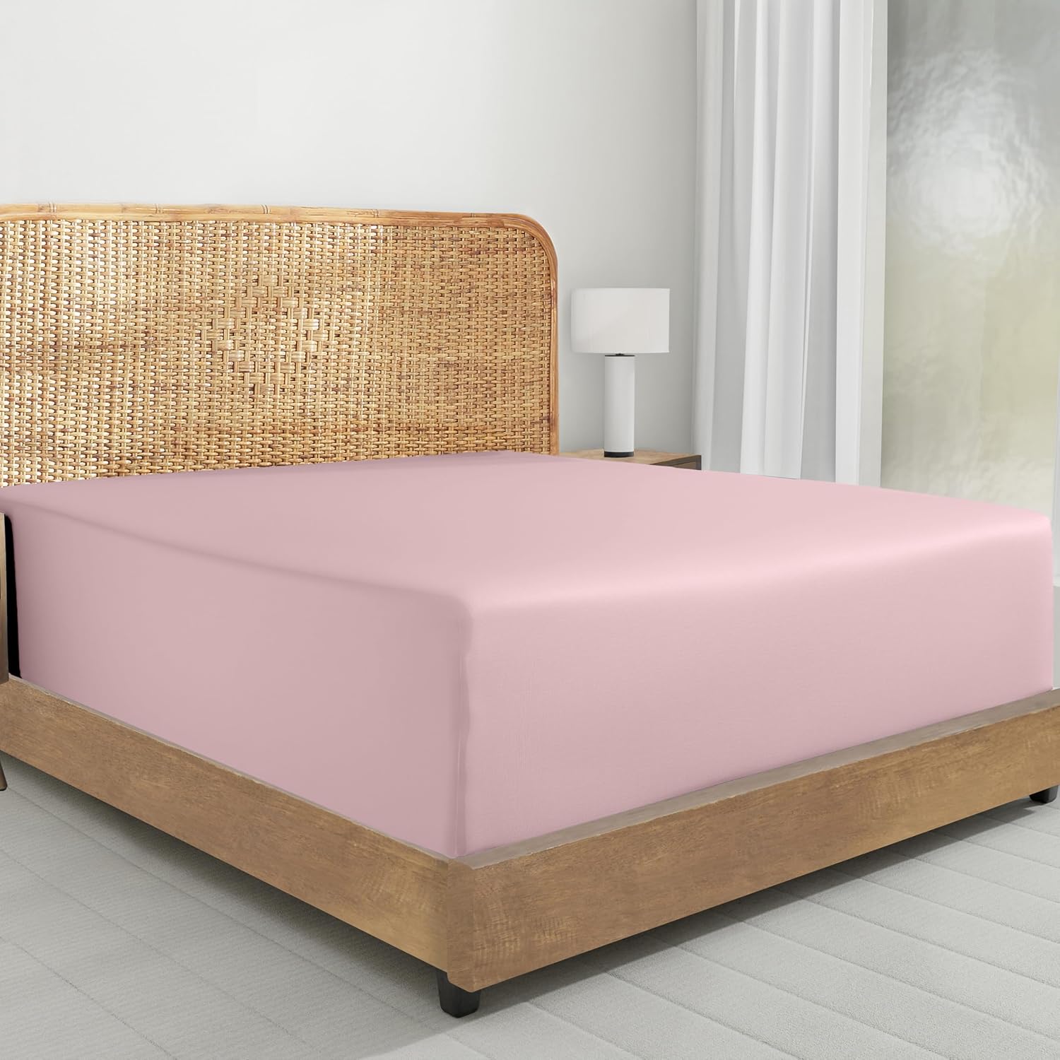 California Design Den 2-Pack 100% Organic Cotton Fitted Sheets Queen Size Percale Only, Soft, Crisp & Lightweight, Snug-Fit, 2X Queen Deep Pocket Fitted Sheet Only - White