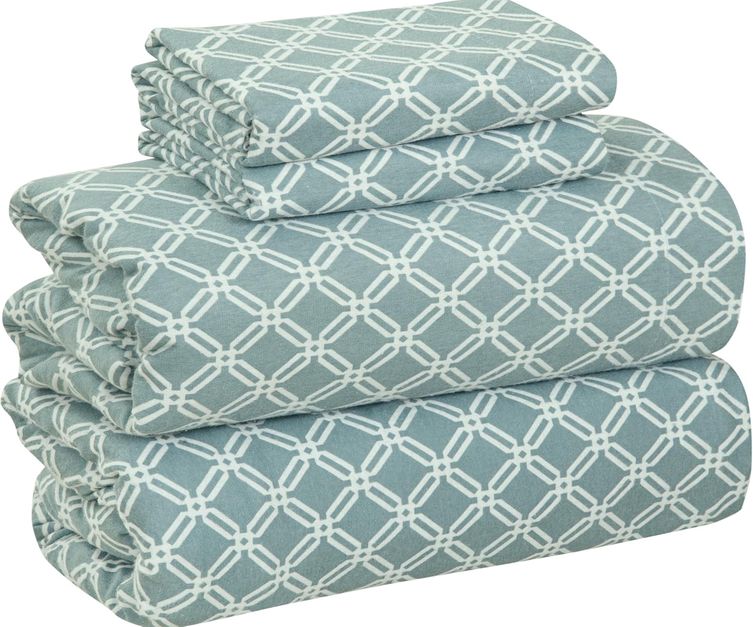 Bliss Casa 4 Piece 100% Cotton Flannel Sheets Queen Size Bed Set - Warm & Extra Soft - Deep Pockets, Breathable, All Seasons Comfy - Double Brushed Bed Sheet (Blossom)