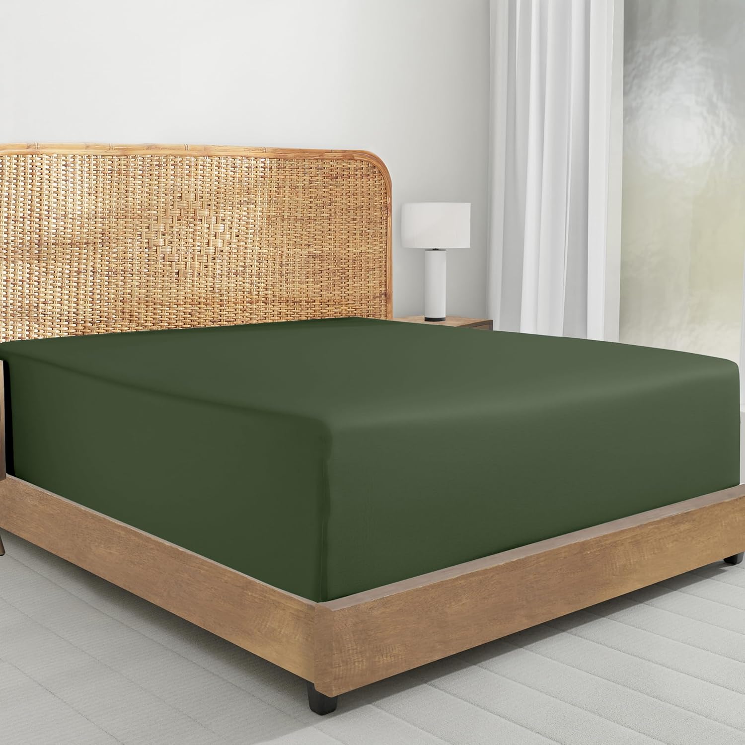 California Design Den 2-Pack 100% Organic Cotton Fitted Sheets Queen Size Percale Only, Soft, Crisp & Lightweight, Snug-Fit, 2X Queen Deep Pocket Fitted Sheet Only - White