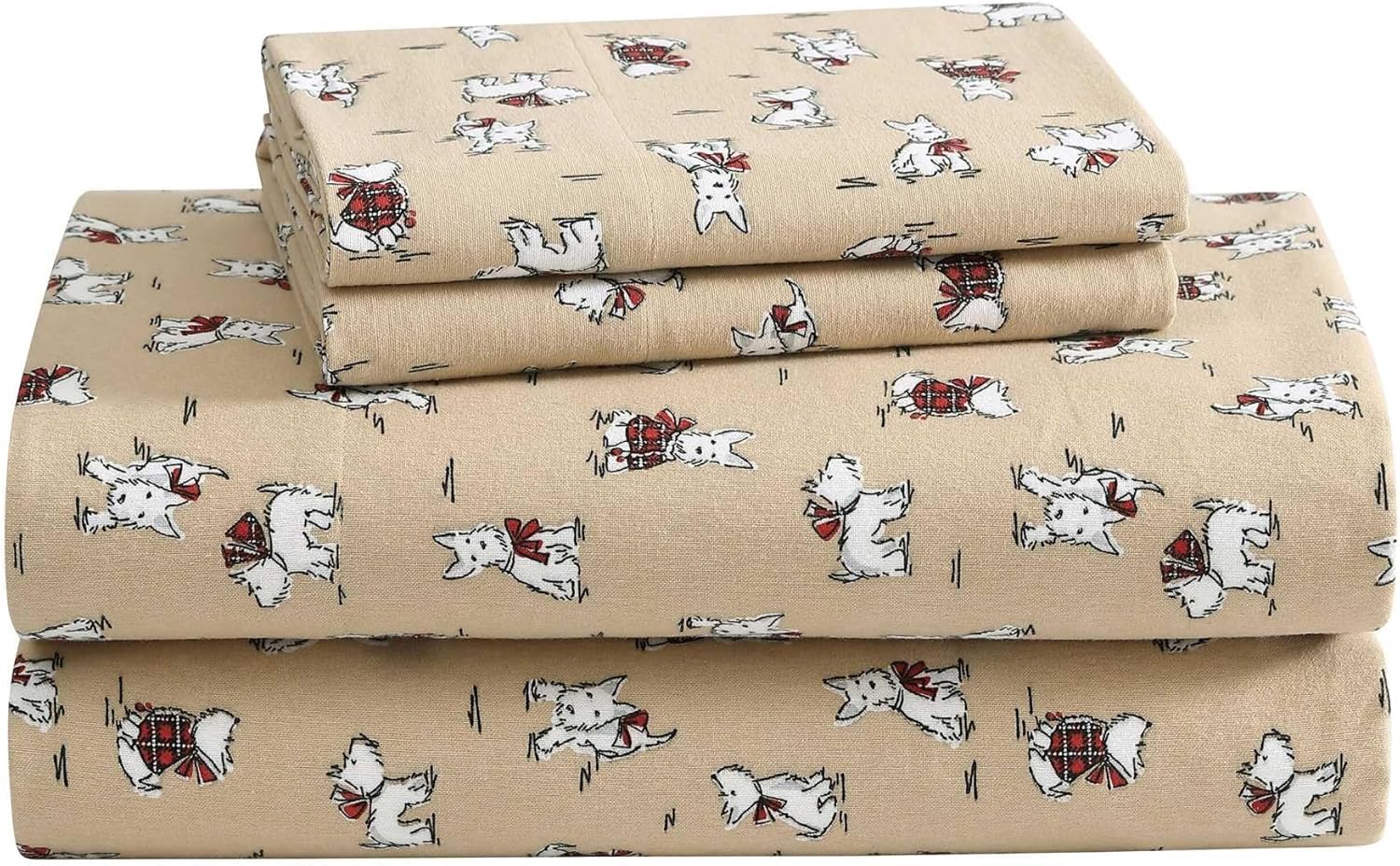 Laura Ashley - Flannel Sheets Queen Size, Anti-Pilling & Wrinkle Resistant Cotton, Touchably Soft for All-Season Comfort - Bed Sheets with Matching Pillowcases & Fitted Sheet (Mulholland Plaid Blue)