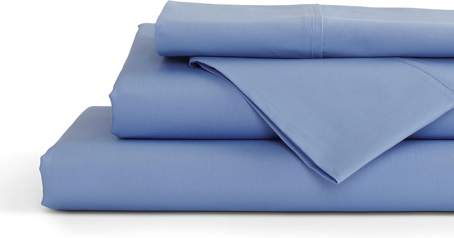 Linen Home 100% Cotton Percale Sheets King Size, White, Deep Pocket, 4 Pieces Set - 1 Flat, 1 Deep Pocket Fitted Sheet and 2 Pillowcases, Crisp Cool and Strong Bed Linen