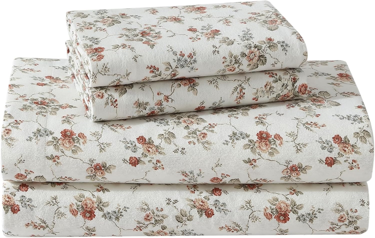 Laura Ashley - Flannel Sheets Queen Size, Anti-Pilling & Wrinkle Resistant Cotton, Touchably Soft for All-Season Comfort - Bed Sheets with Matching Pillowcases & Fitted Sheet (Mulholland Plaid Blue)