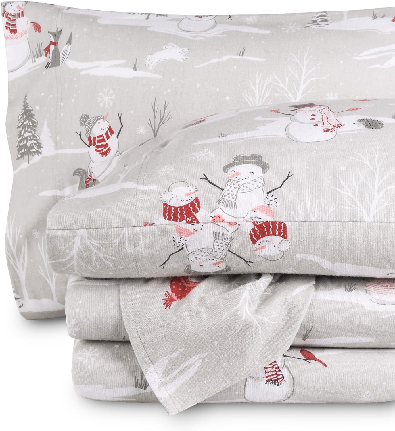 Bare Home Flannel Sheet Set Prints, 100% Cotton, Velvety Soft Heavyweight - Double Brushed Flannel for Extra Softness & Comfort - Deep Pocket - Bed Sheets (Queen, Tartan Plaid)