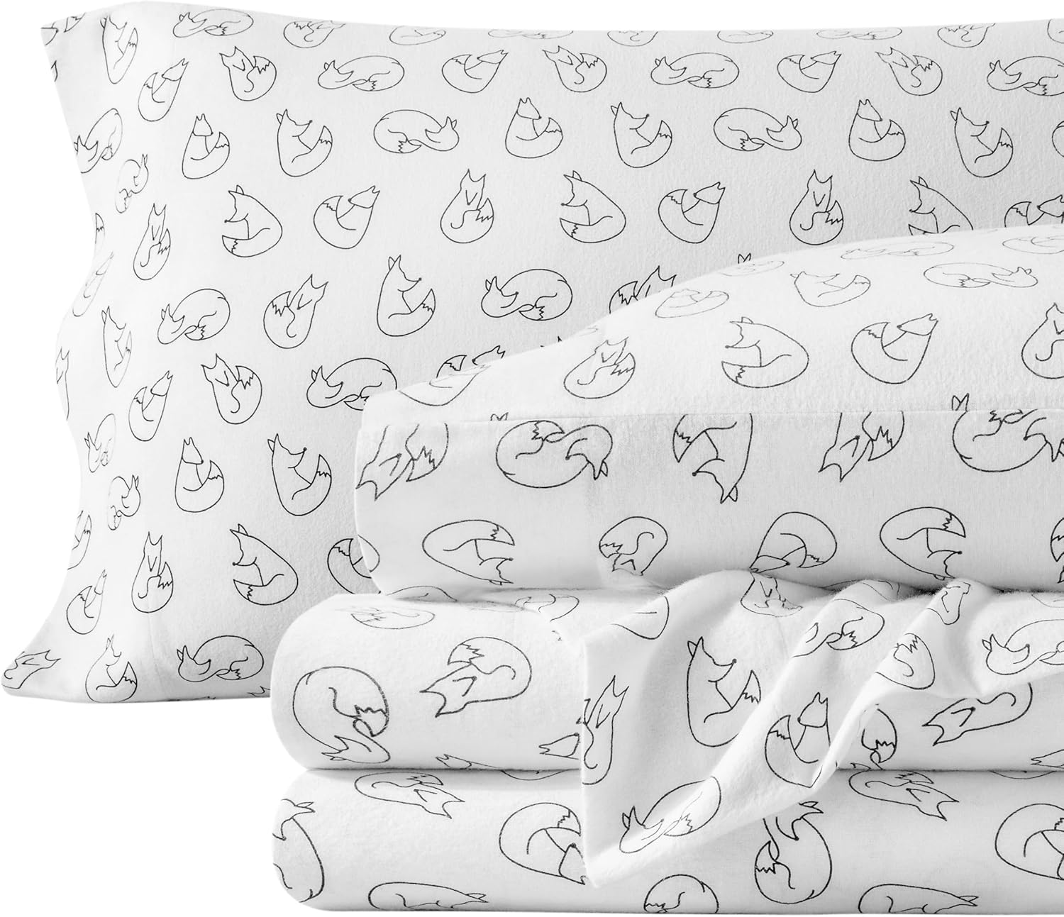 Bare Home Flannel Sheet Set Prints, 100% Cotton, Velvety Soft Heavyweight - Double Brushed Flannel for Extra Softness & Comfort - Deep Pocket - Bed Sheets (Queen, Tartan Plaid)