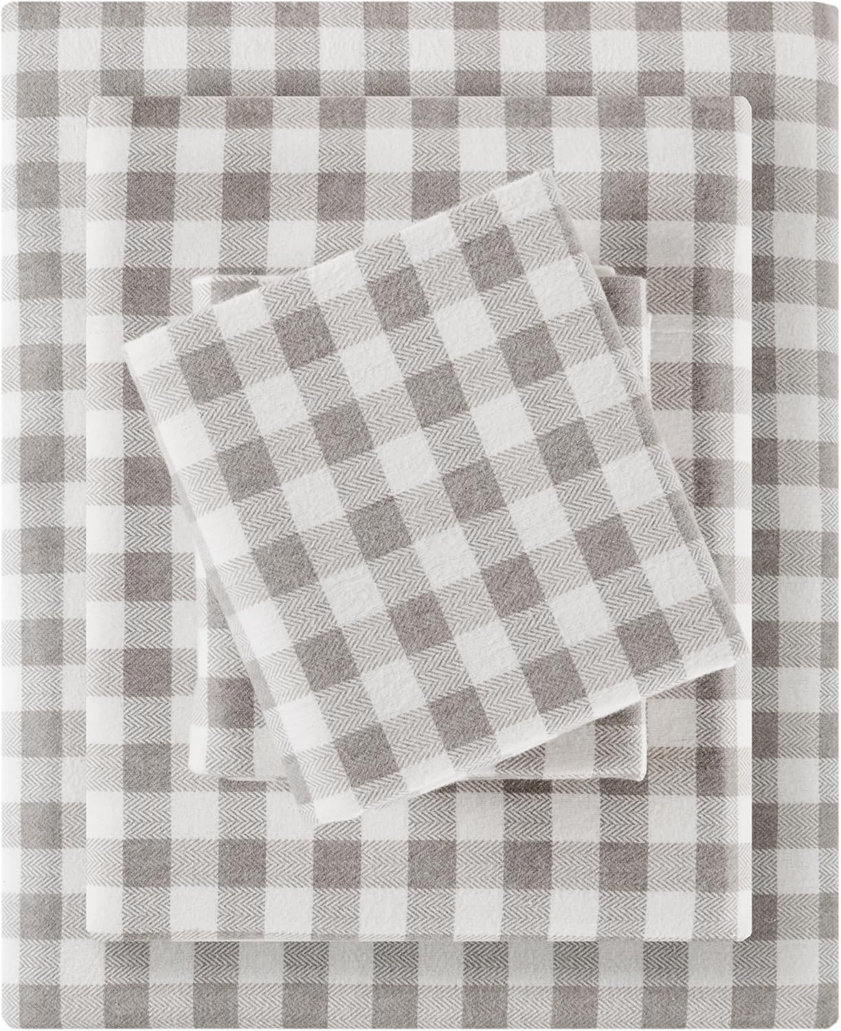 True North by Sleep Philosophy Flannel Sheets Queen Size, Cozy 100% Cotton Flannel Bed Sheets, Ultra Soft Cute Sheet Set, Novelty Print Themed Cold Weather Warm Bedding Set, Grey Dots 4 Piece