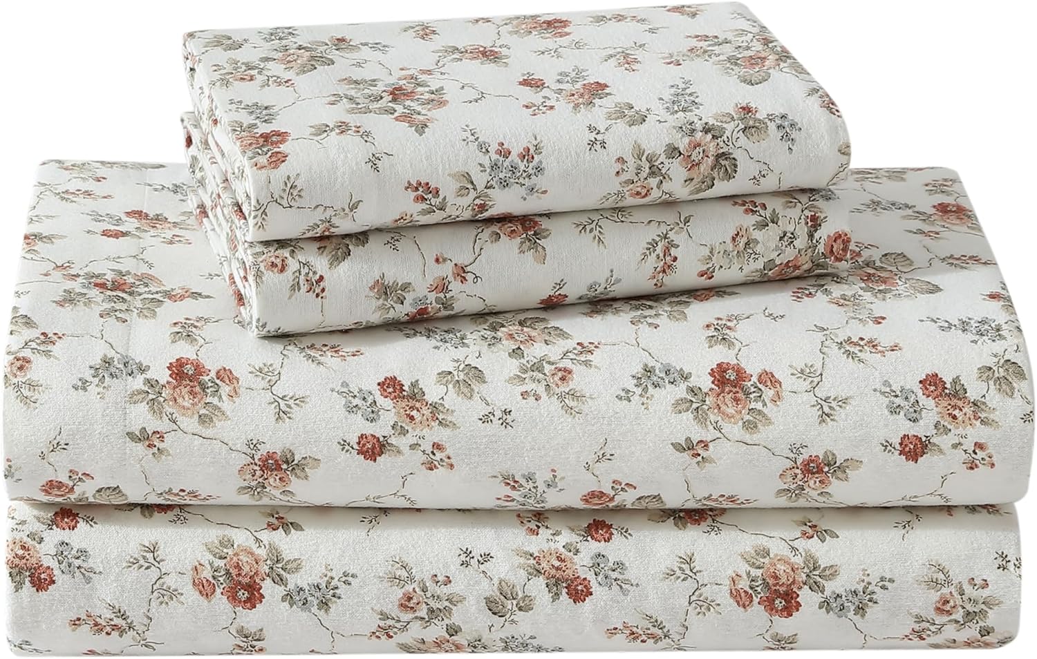 Laura Ashley - Flannel Sheets Queen Size, Anti-Pilling & Wrinkle Resistant Cotton, Touchably Soft for All-Season Comfort - Bed Sheets with Matching Pillowcases & Fitted Sheet (Mulholland Plaid Blue)
