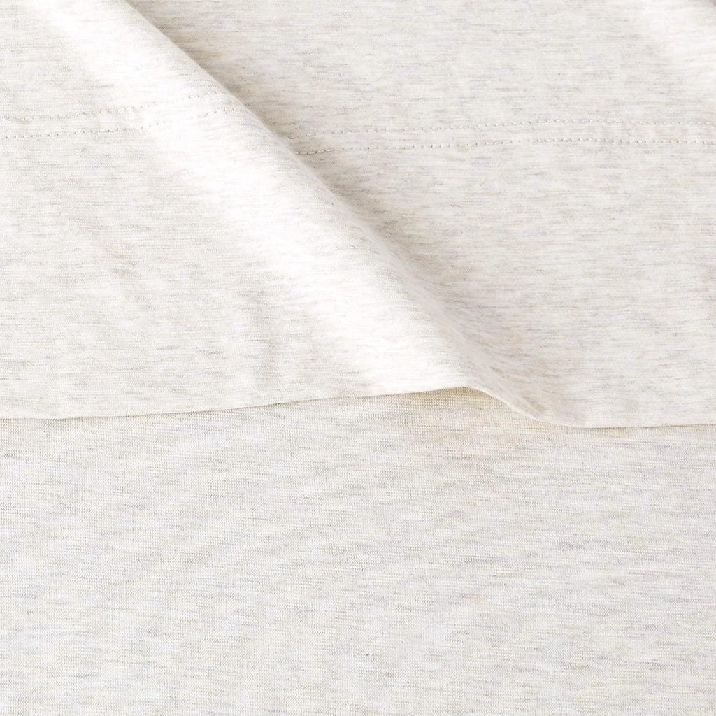 Amazon Basics 4 Piece Bed Sheets Set, 100% Cotton Jersey, Includes Super Soft, Flat and Fitted Sheets, Pillowcase, King, Oatmeal, Solid