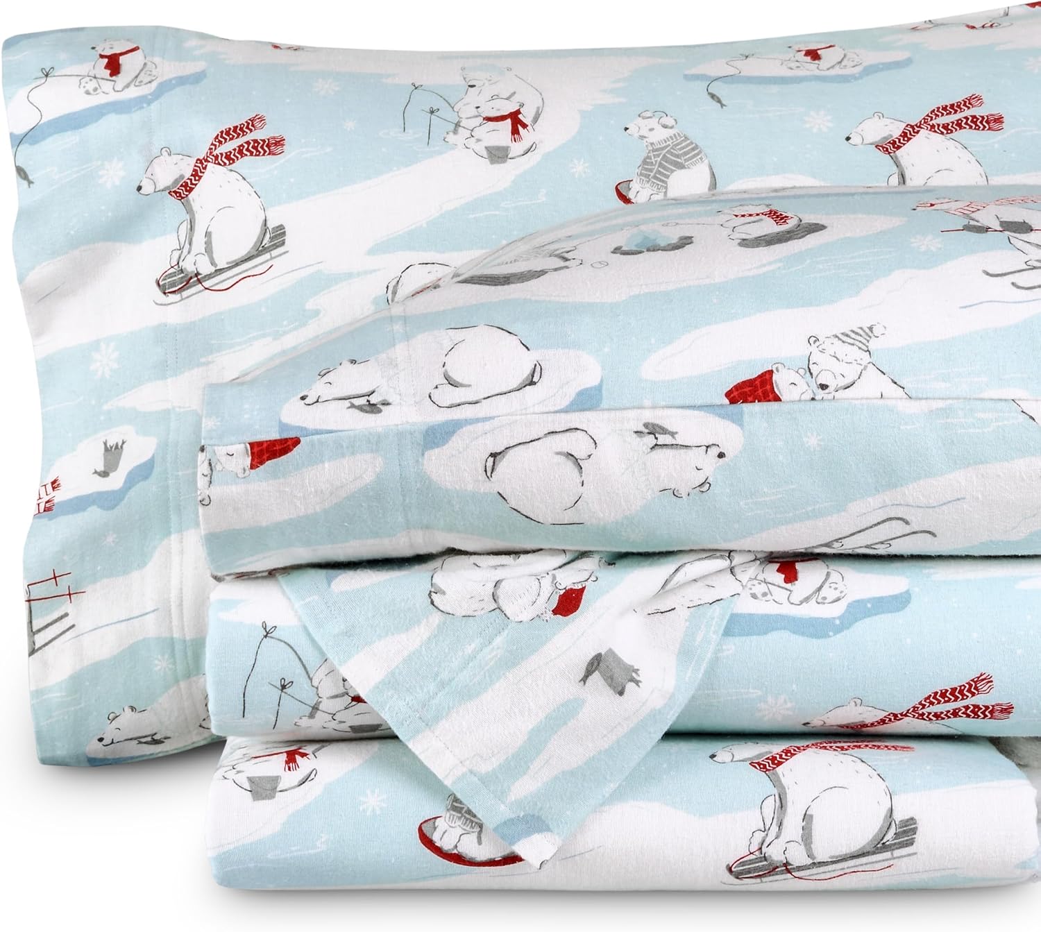 Bare Home Flannel Sheet Set Prints, 100% Cotton, Velvety Soft Heavyweight - Double Brushed Flannel for Extra Softness & Comfort - Deep Pocket - Bed Sheets (Queen, Tartan Plaid)