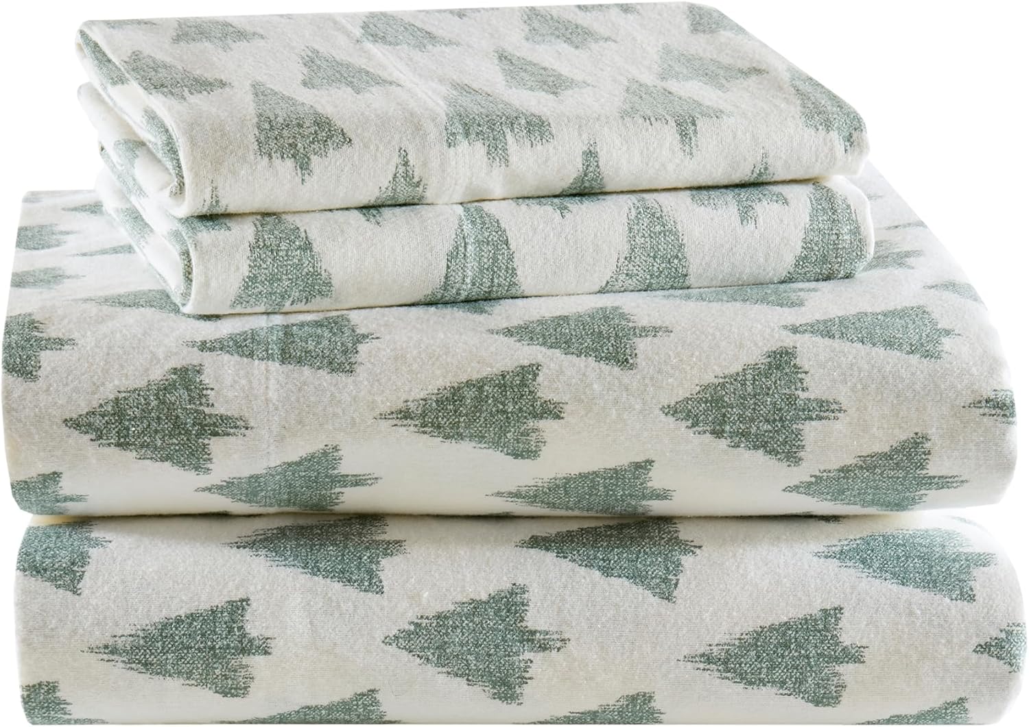 True North by Sleep Philosophy Flannel Sheets Queen Size, Cozy 100% Cotton Flannel Bed Sheets, Ultra Soft Cute Sheet Set, Novelty Print Themed Cold Weather Warm Bedding Set,Multi Leaves 4 Piece