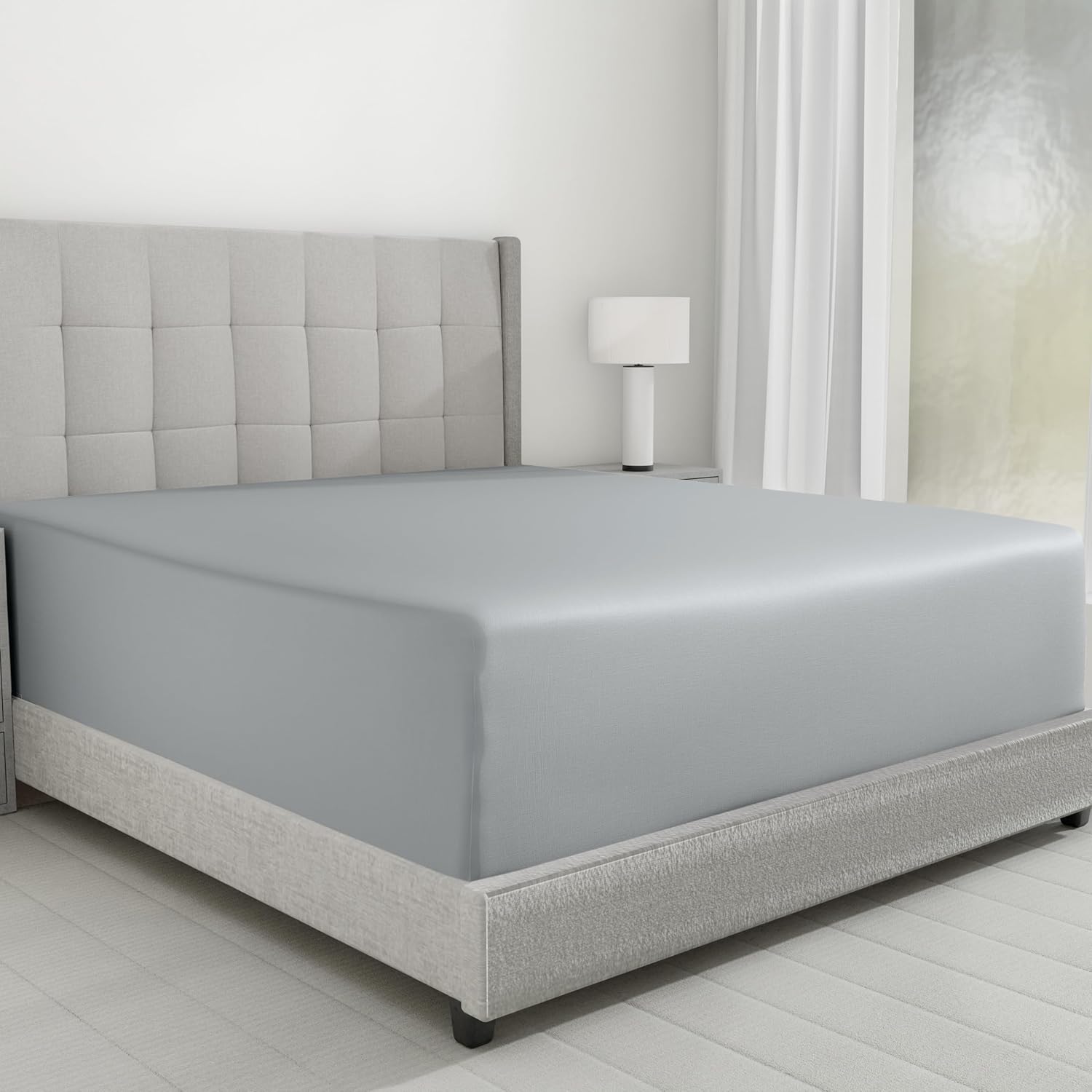 California Design Den Luxurious King Size Fitted Sheet Only - 100% Cotton, 600 Thread Count Sateen, Soft Deep Pocket Bottom Fitted Sheet, Premium-Feel Bedding, Featuring Foot Side Indicator - White