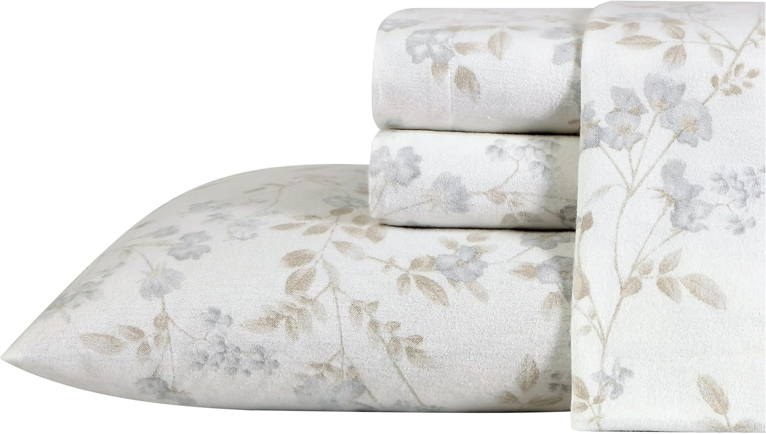 Laura Ashley - Flannel Sheets Queen Size, Anti-Pilling & Wrinkle Resistant Cotton, Touchably Soft for All-Season Comfort - Bed Sheets with Matching Pillowcases & Fitted Sheet (Mulholland Plaid Blue)