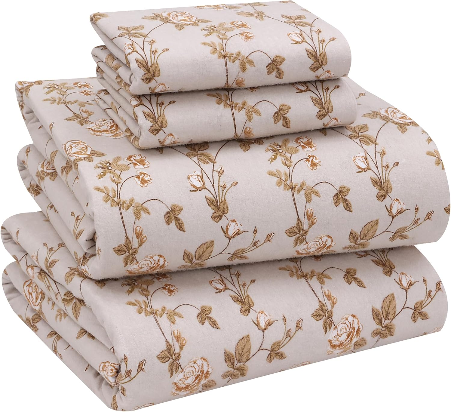 RUVANTI Flannel Sheets King Size - 100% Cotton Double Brushed King Size Sheets Set - Deep Pockets 16 Inches Bed Sheets - All Seasons Breathable & Extra Soft - Warm & Cozy, 4 Piece, DNA Plaid