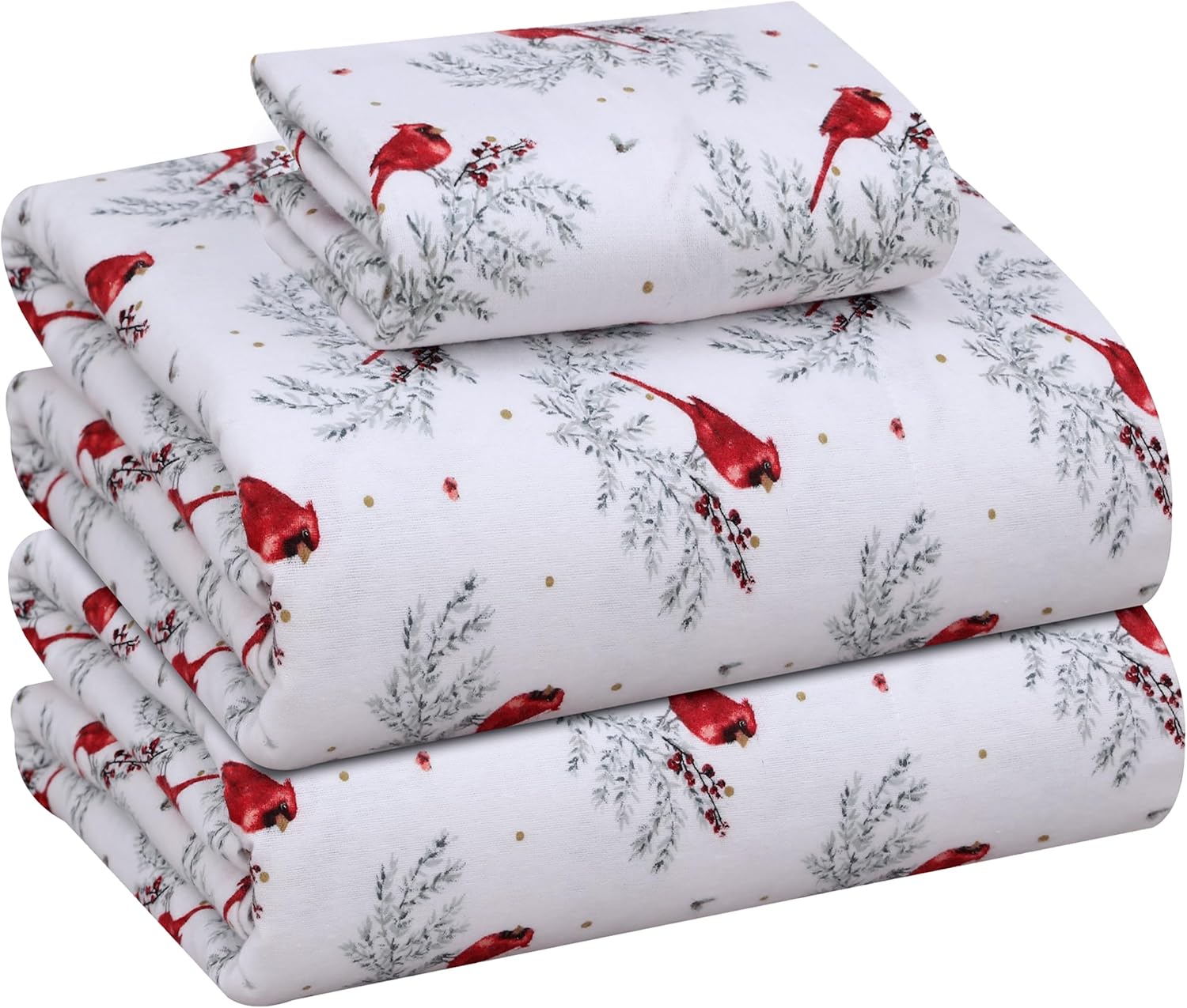 RUVANTI Flannel Sheets King Size - 100% Cotton Double Brushed King Size Sheets Set - Deep Pockets 16 Inches Bed Sheets - All Seasons Breathable & Extra Soft - Warm & Cozy, 4 Piece, DNA Plaid